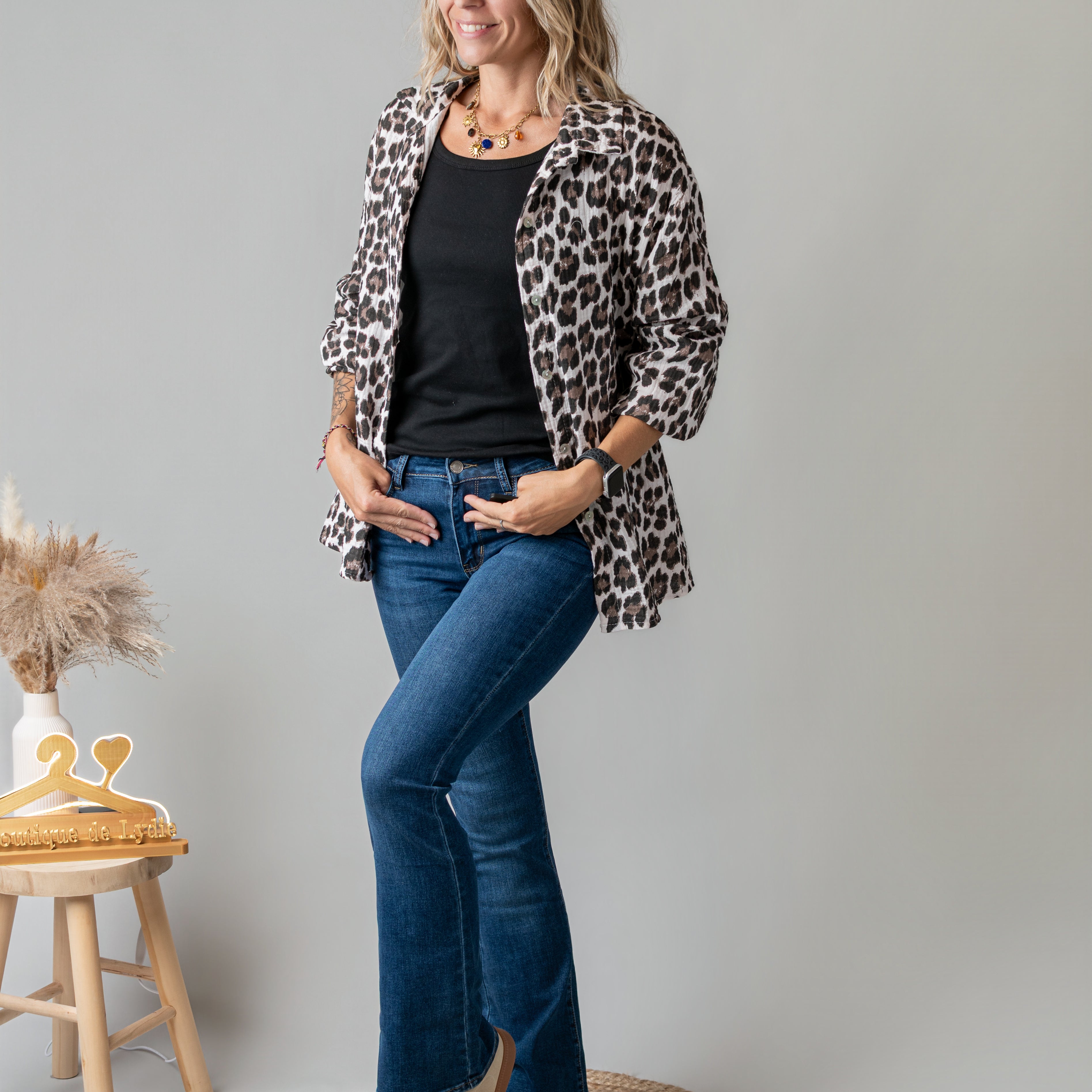 Surchemise léopard en gaze de coton la boutique de lydie
