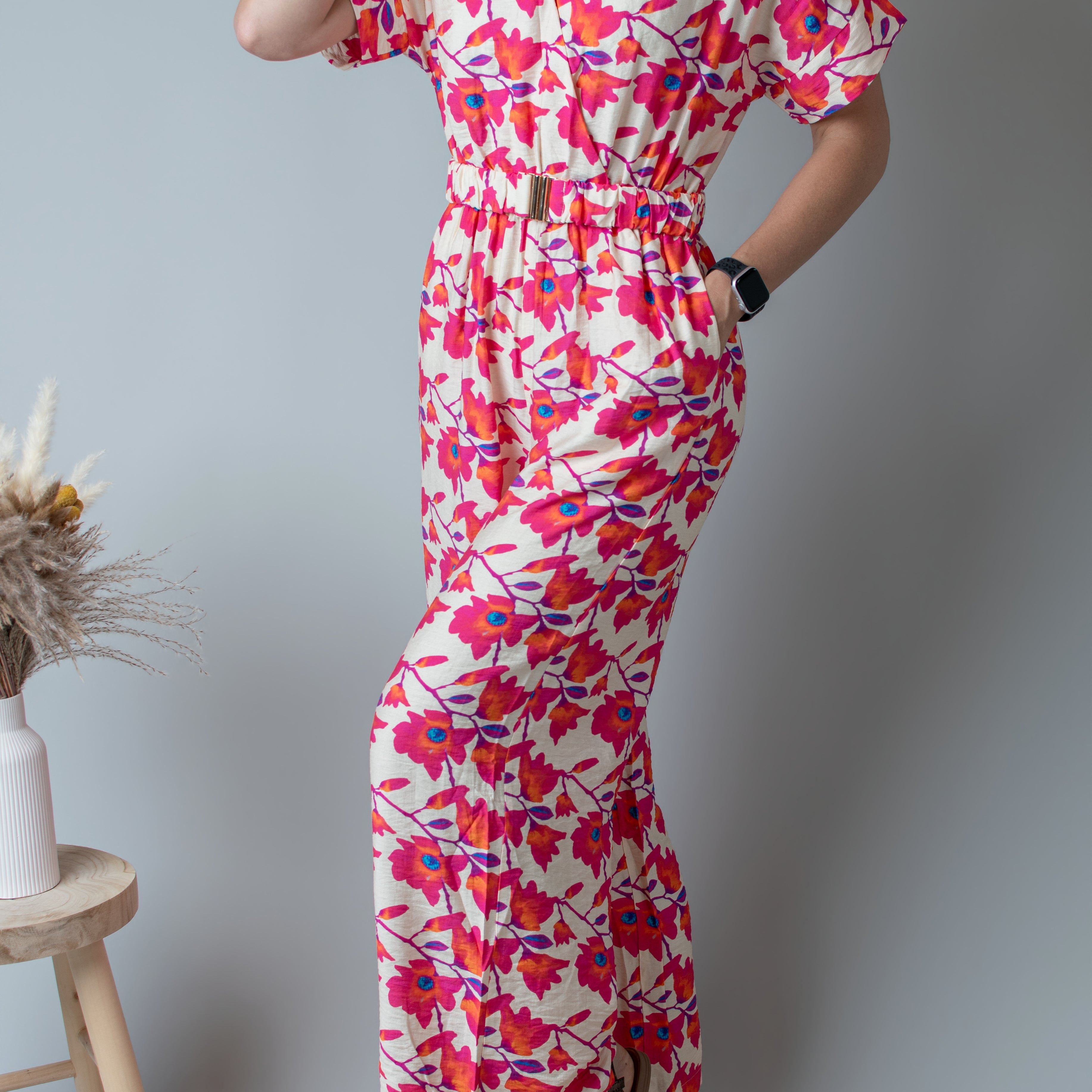 Combinaison Pantalon Fleurie rose