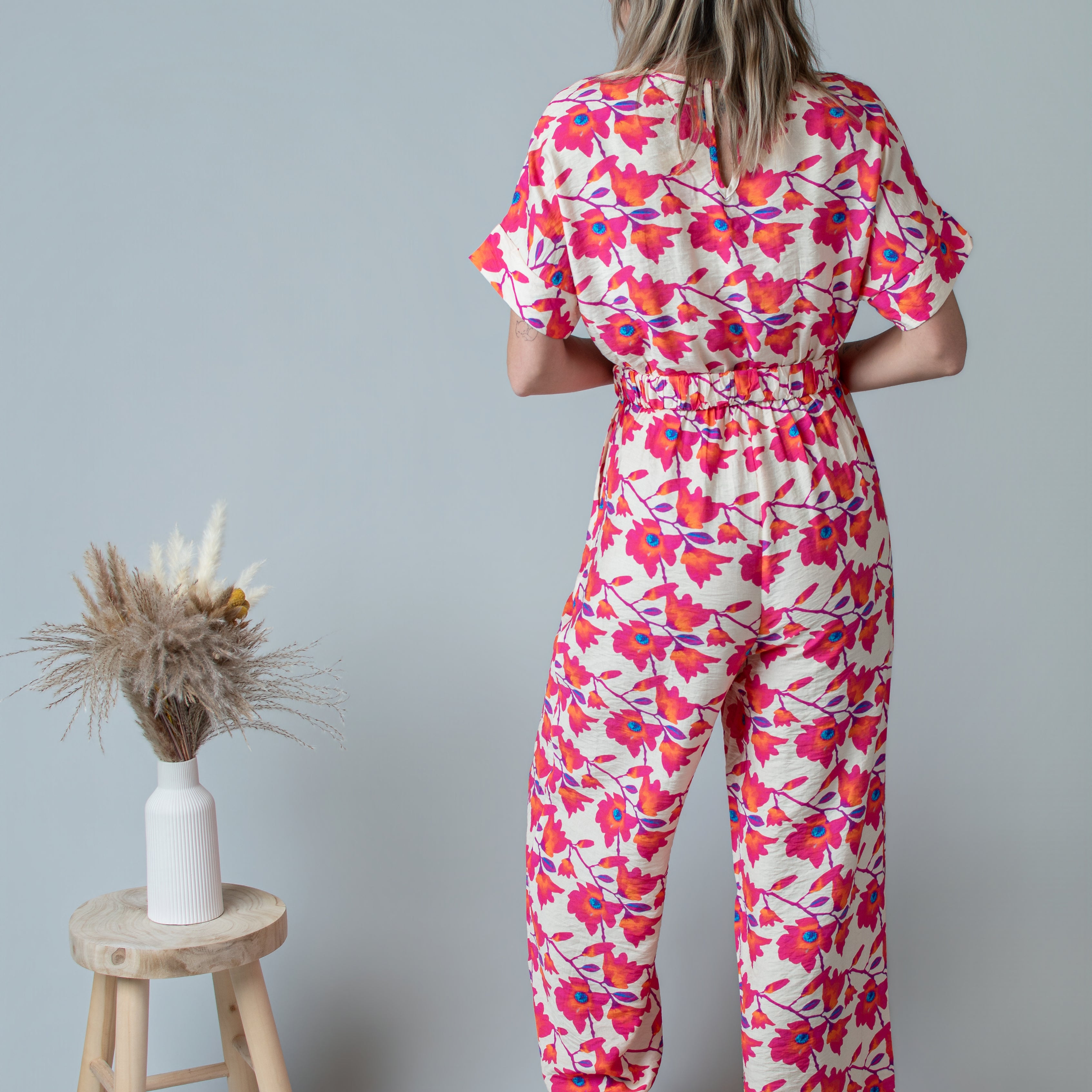 Combinaison Pantalon Fleurie rose