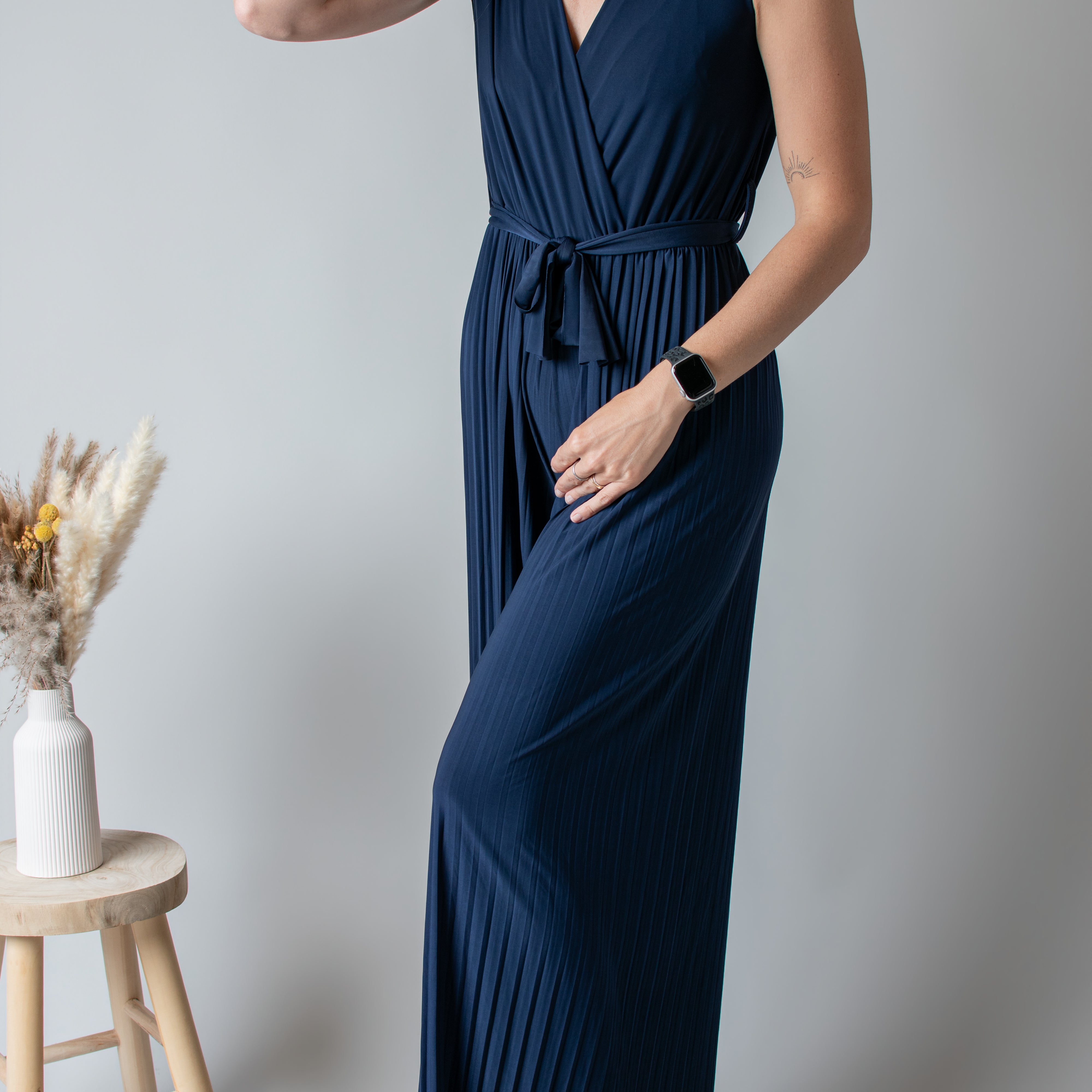 Combinaison Pantalon Plissée Marine