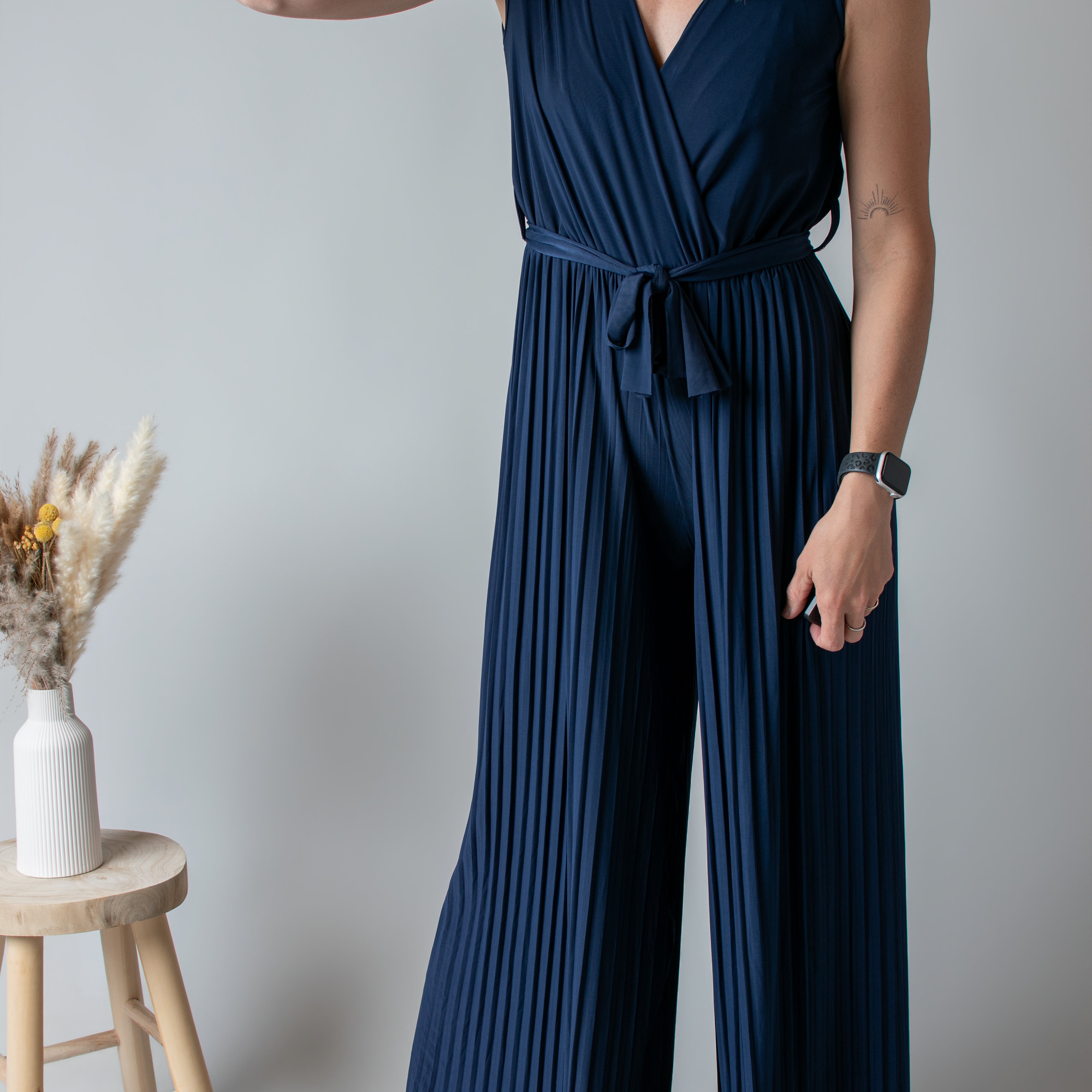 Combinaison Pantalon Plissée Marine