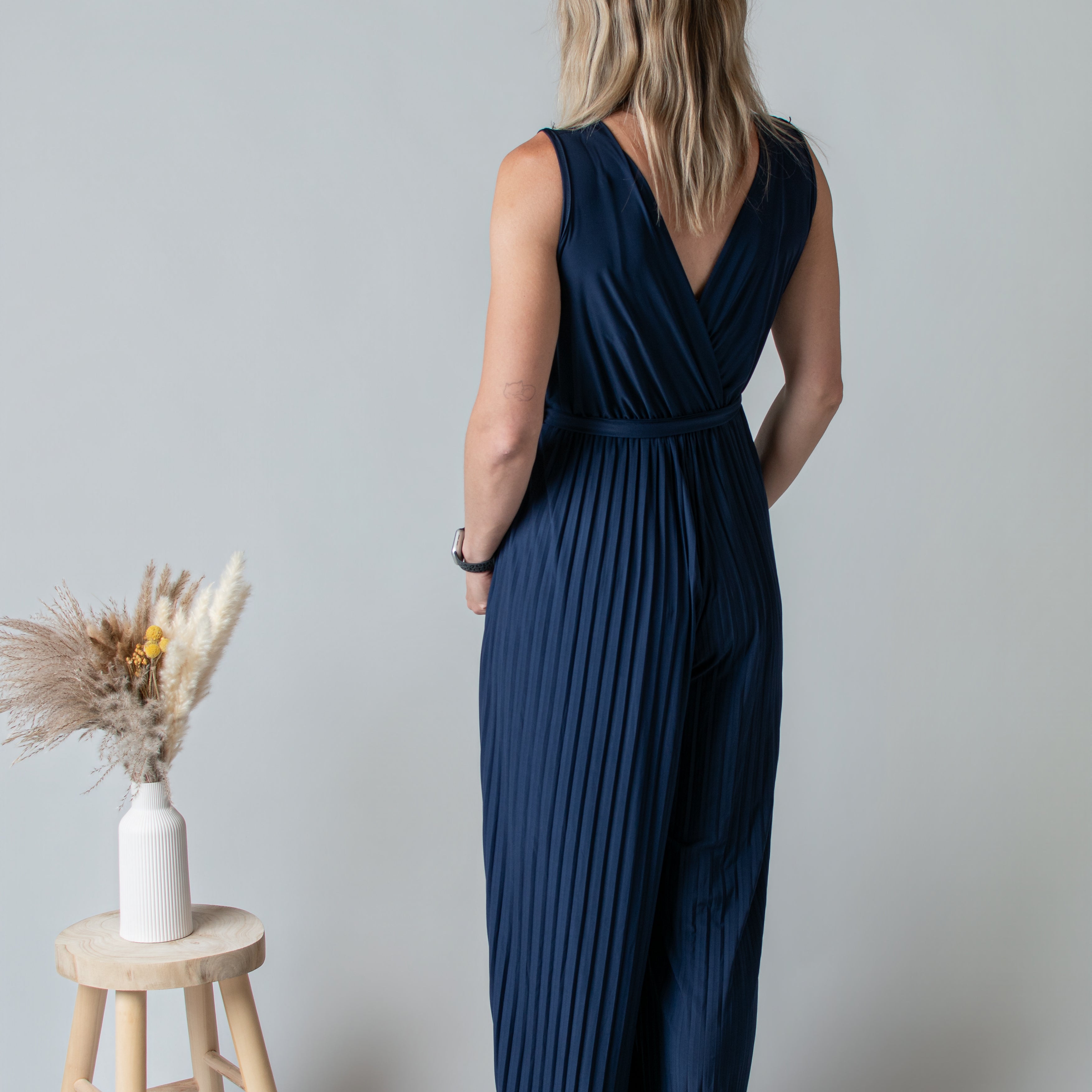 Combinaison Pantalon Plissée Marine
