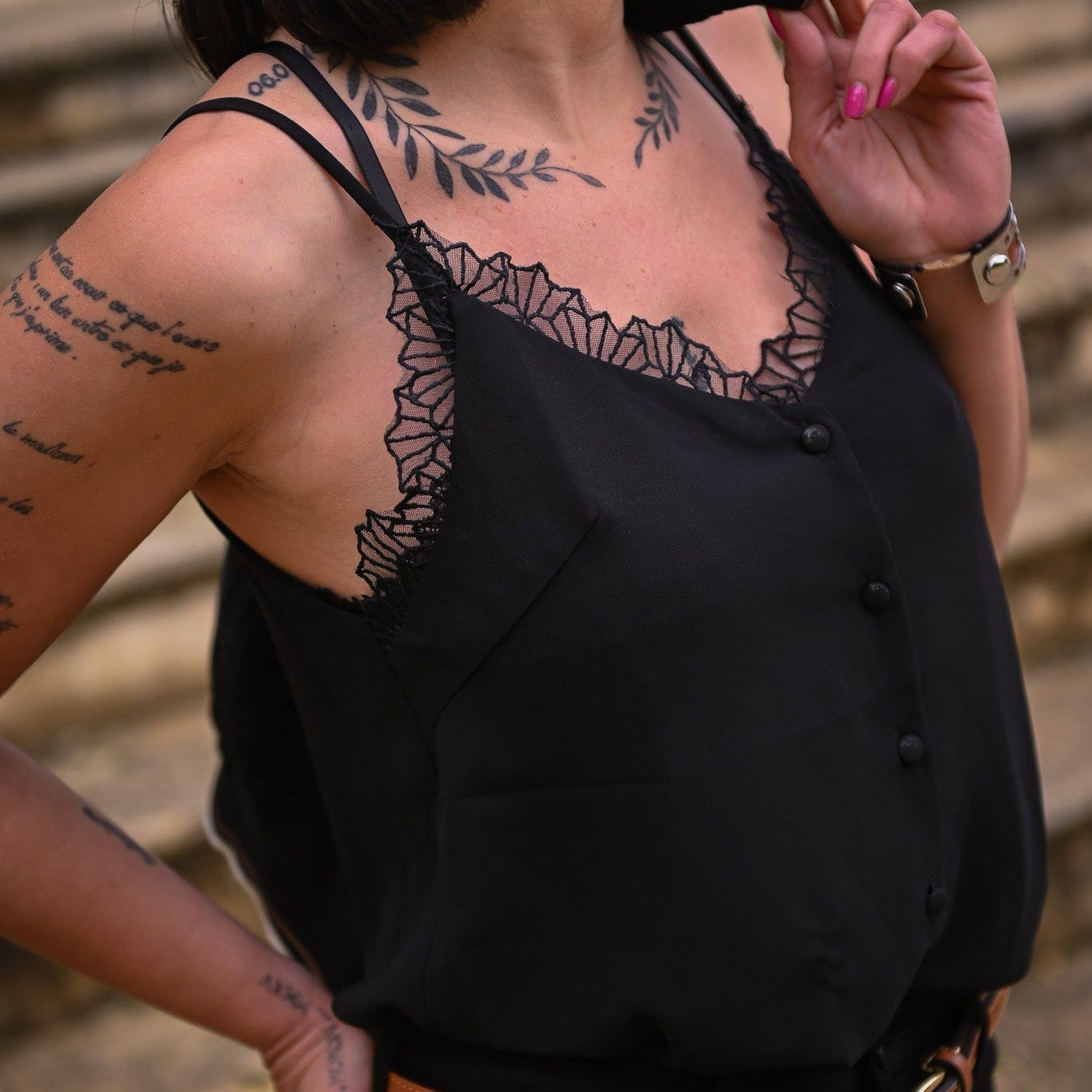 Débardeur Alyssa noir - La Boutique de Lydie S