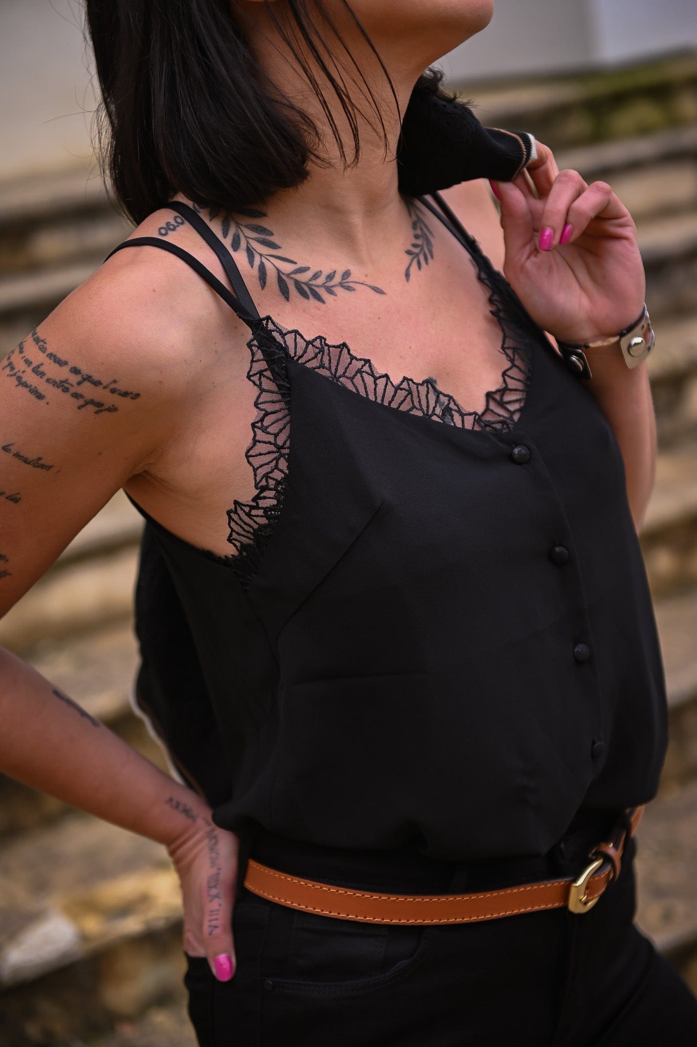 Débardeur Alyssa noir - La Boutique de Lydie S