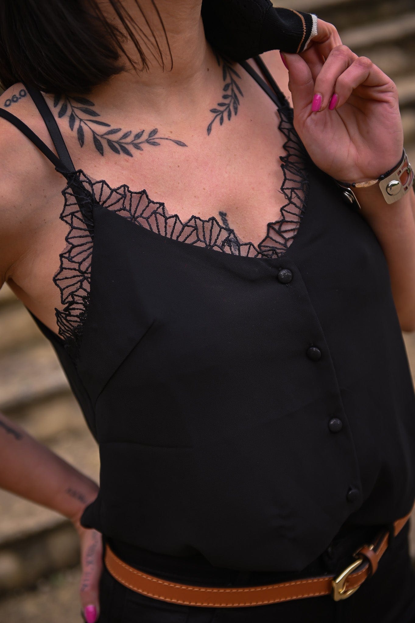 Débardeur Alyssa noir - La Boutique de Lydie S