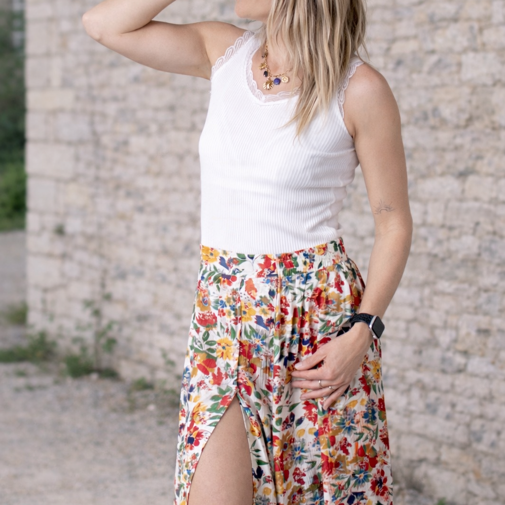 Jupe longue fleuri la boutique de lydie