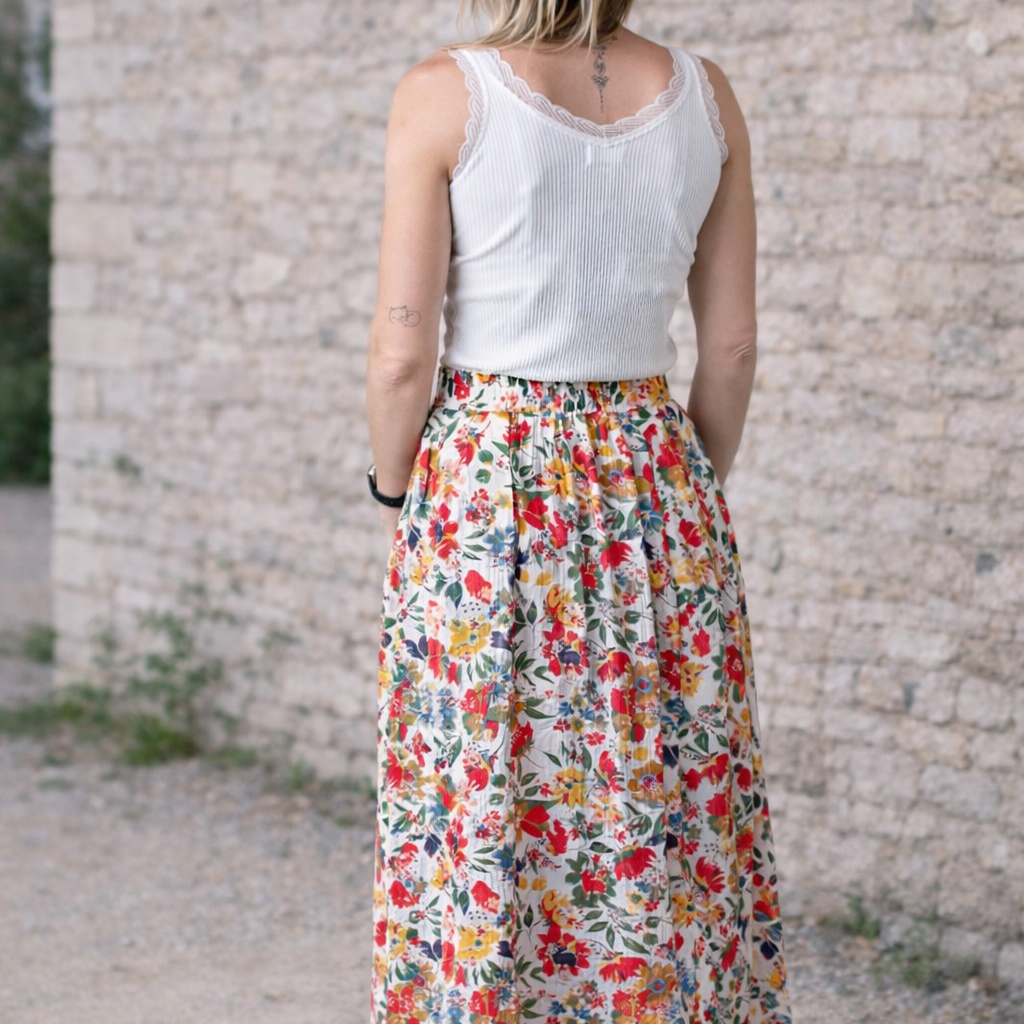 Jupe longue fleuri la boutique de lydie