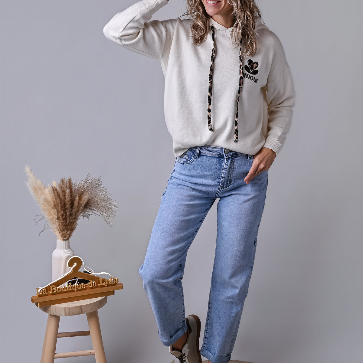 Jean barrel fit bleu clair délavé la boutique de lydie