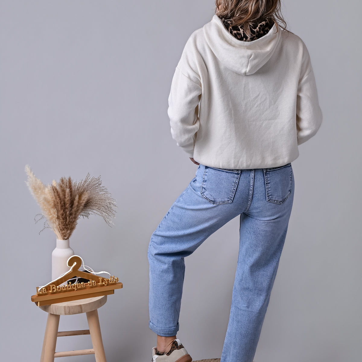 Jean barrel fit bleu clair délavé