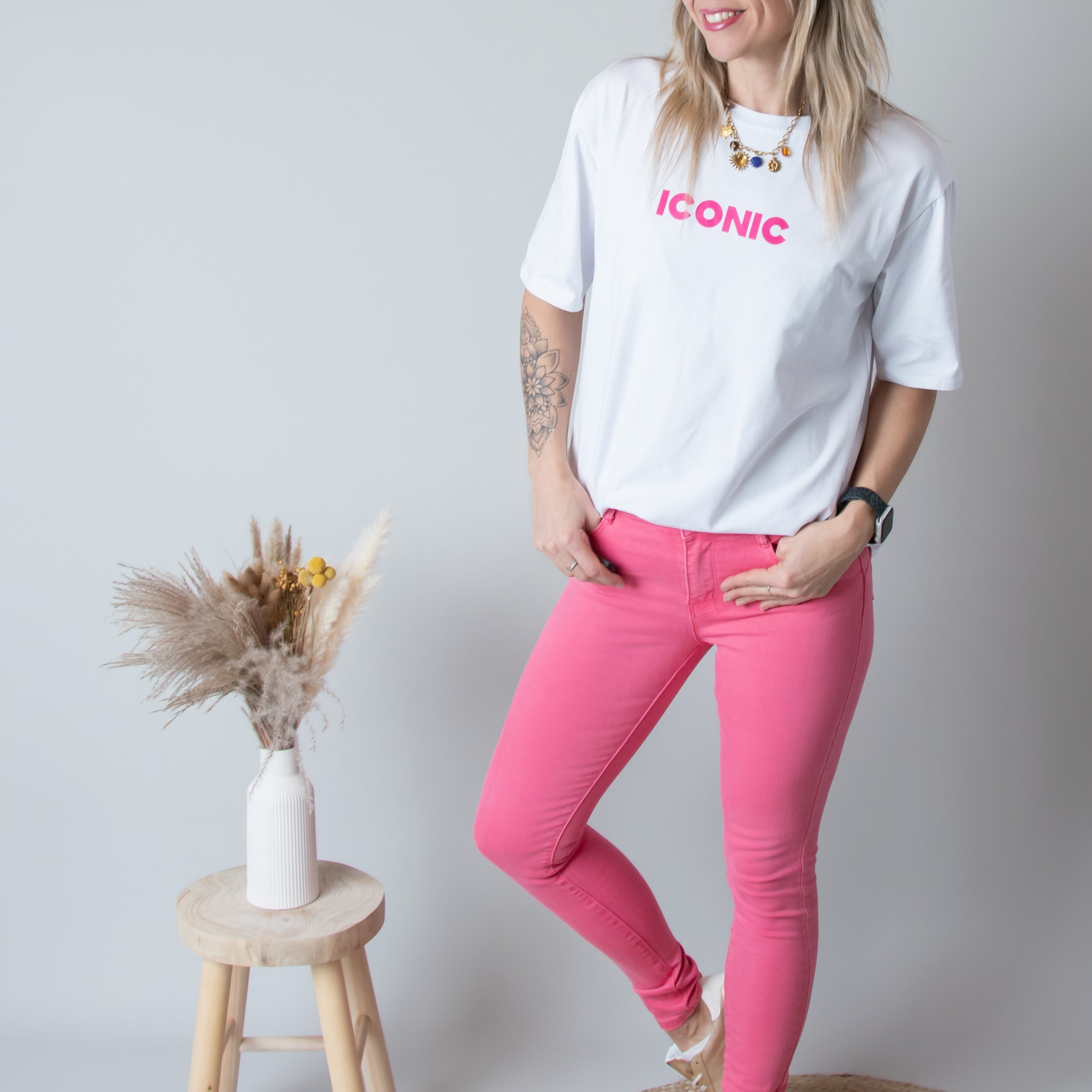 Jean Skinny Rose Azalée la boutique de lydie
