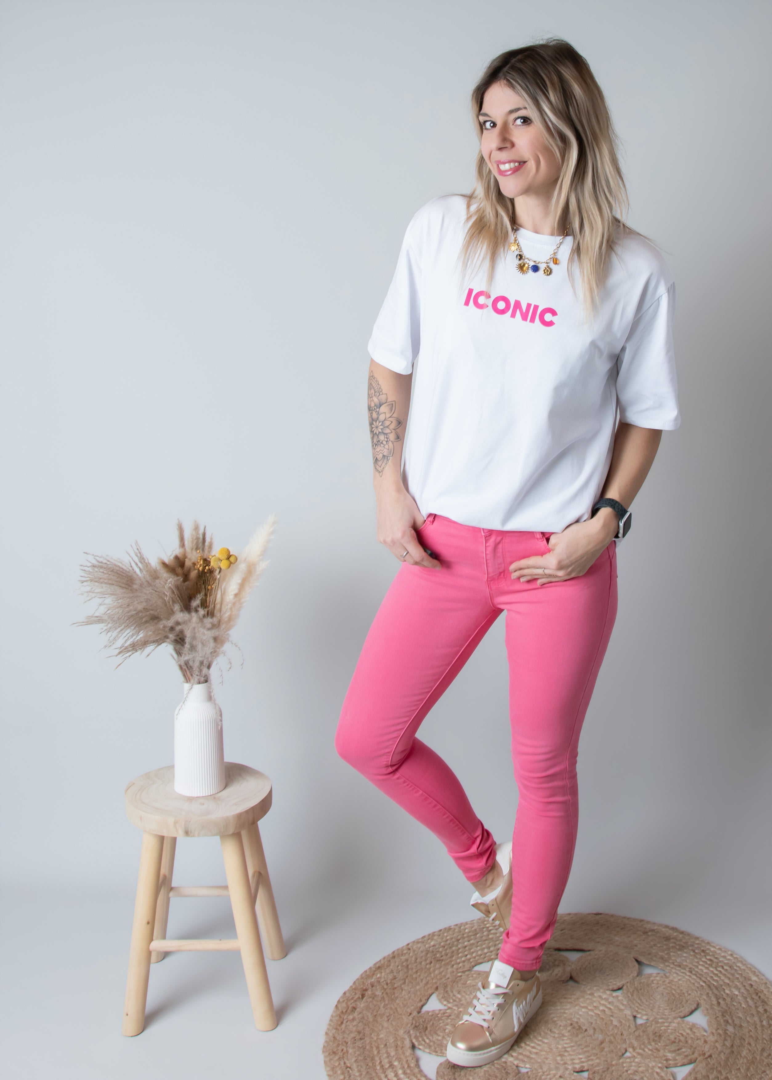 Jean Skinny Rose Azalée la boutique de lydie