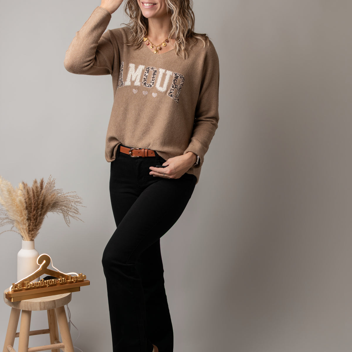 Pantalon flare noir Romy