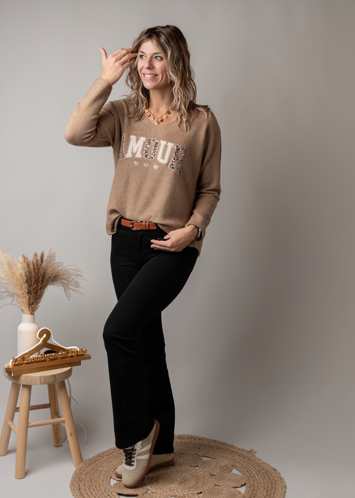 Pantalon flare noir Romy