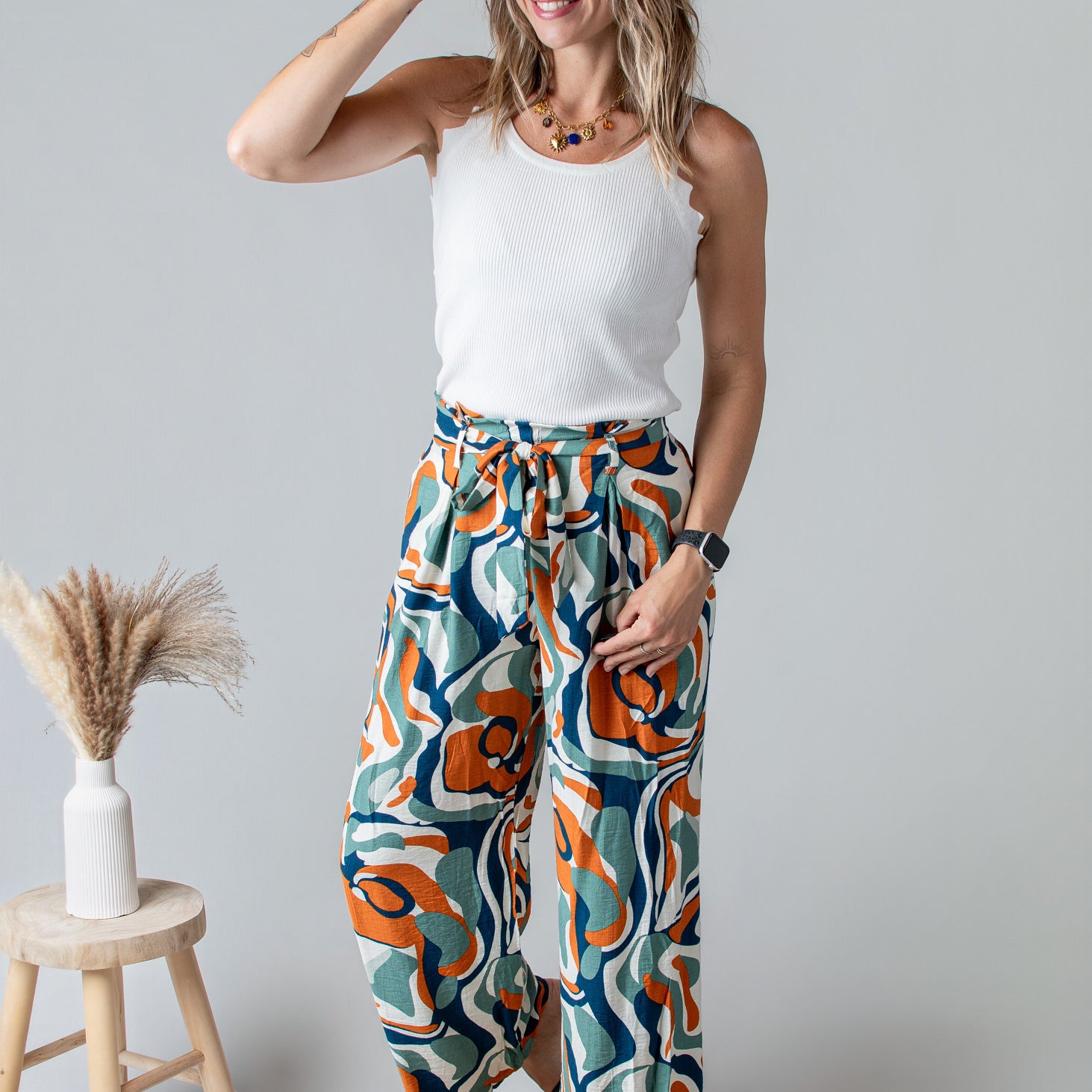 Pantalon Fluide Imprimé Abstrait la Boutique de Lydie