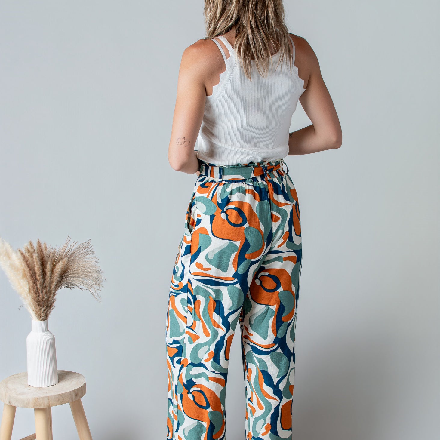 Pantalon Fluide Imprimé Abstrait
