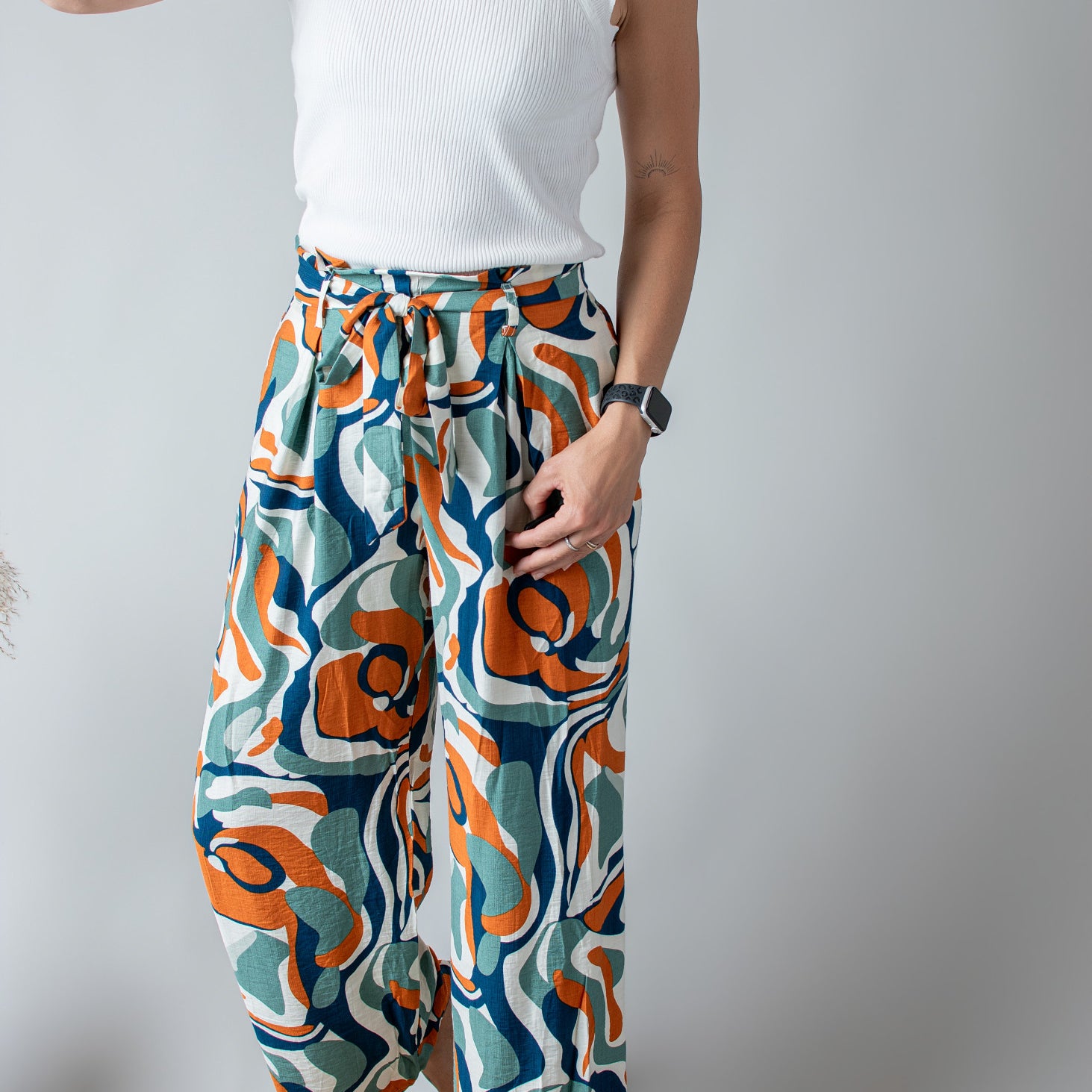 Pantalon Fluide Imprimé Abstrait