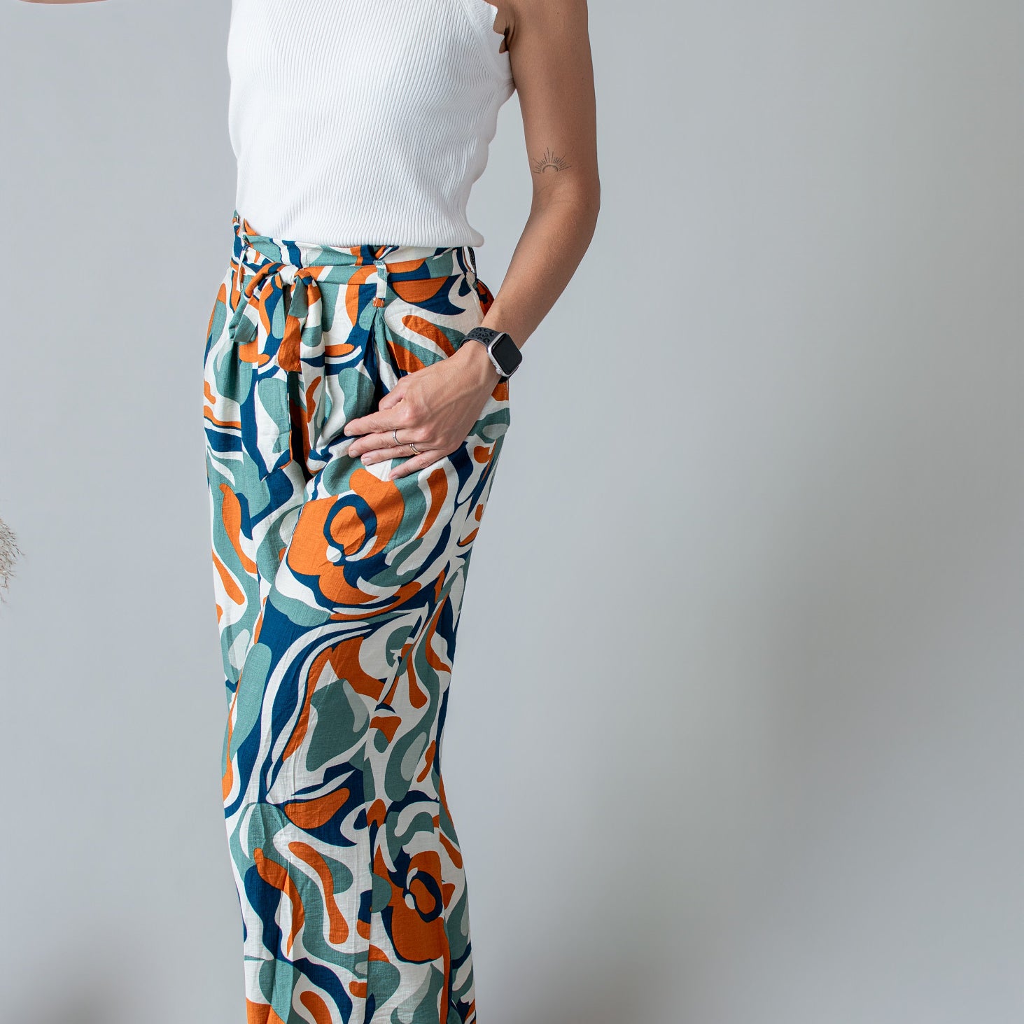 Pantalon Fluide Imprimé Abstrait