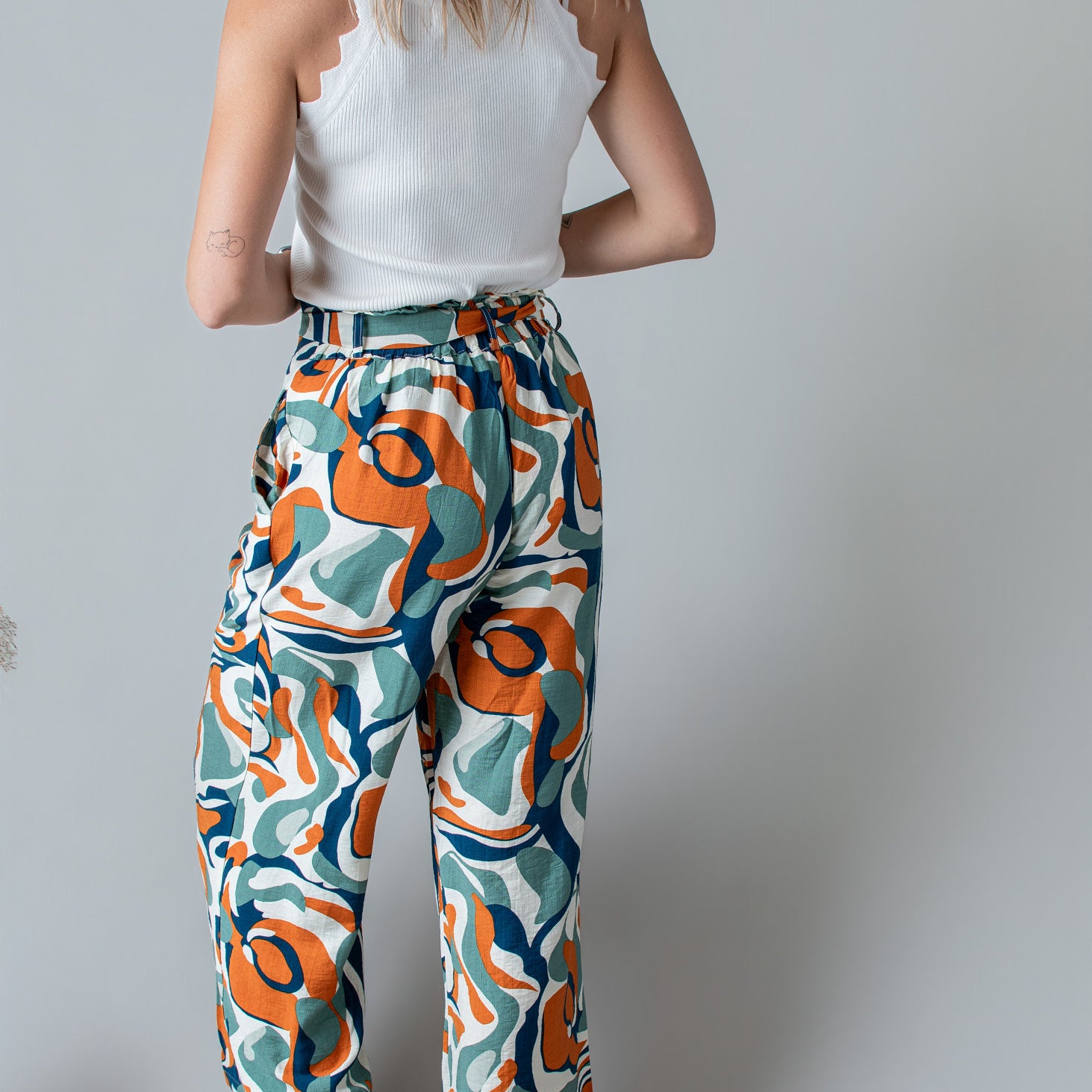 Pantalon Fluide Imprimé Abstrait