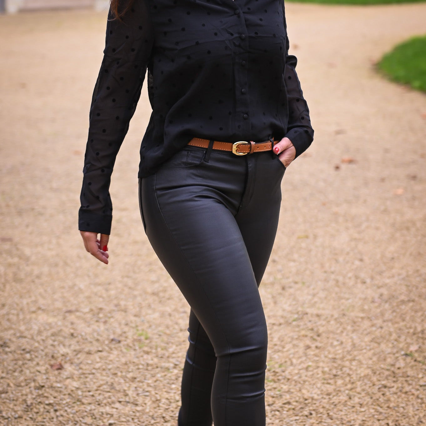 Pantalon skinny enduit noir - La Boutique de Lydie 34