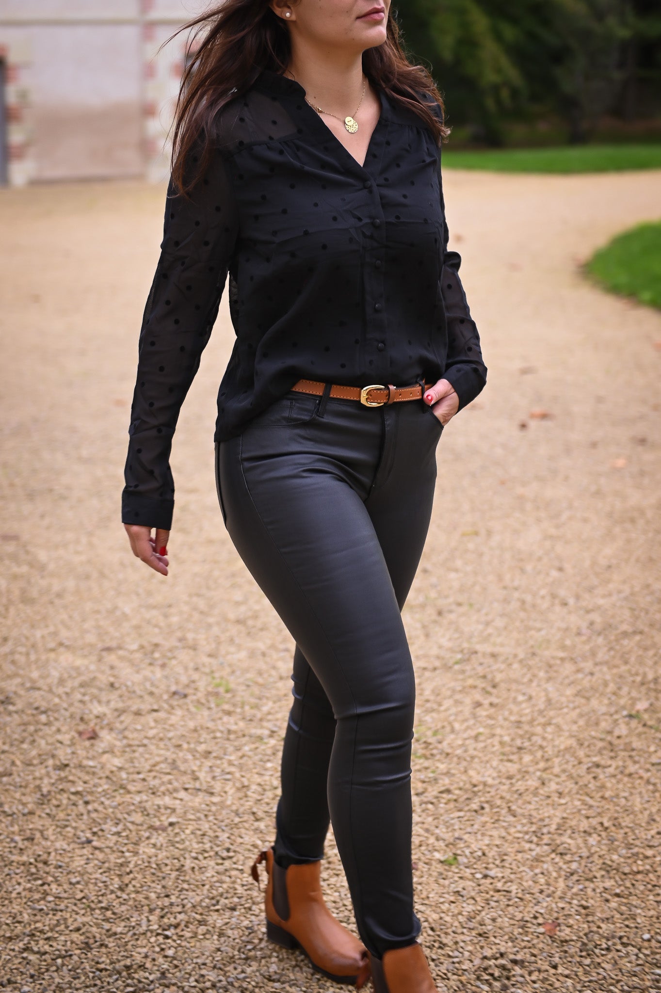 Pantalon skinny enduit noir - La Boutique de Lydie 34