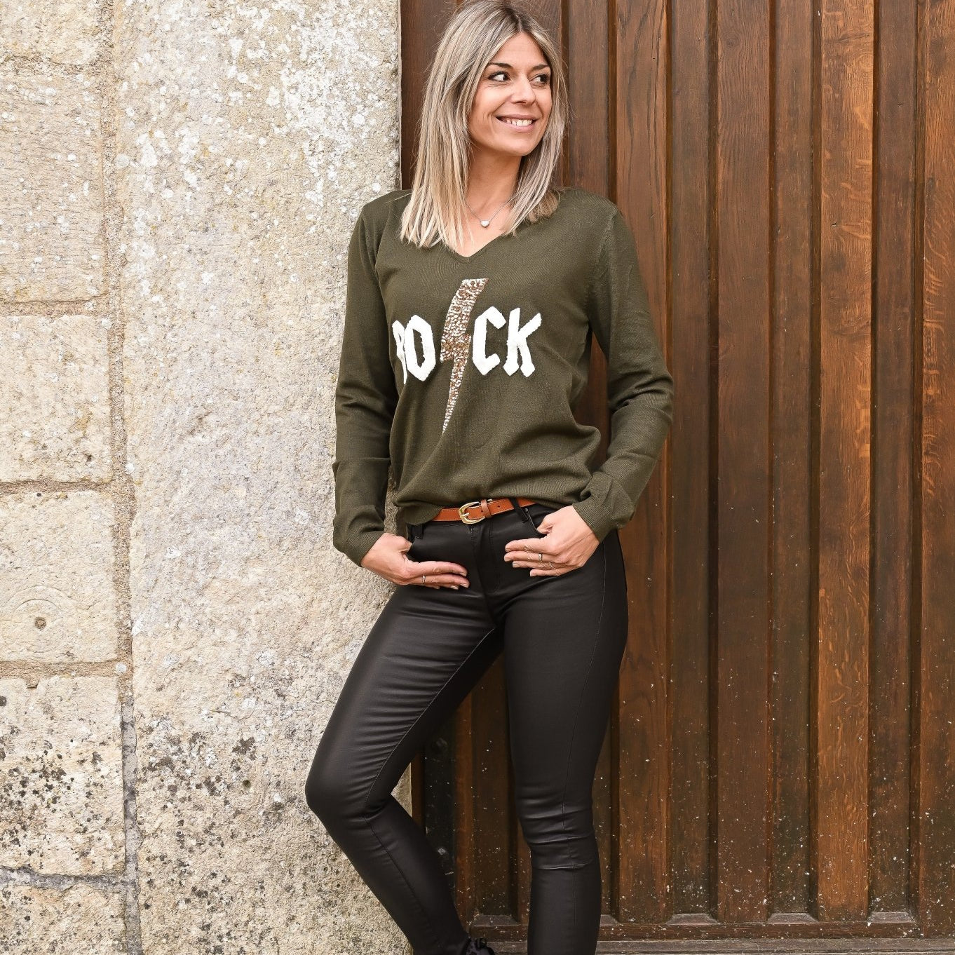 Pantalon skinny enduit noir - La Boutique de Lydie 34