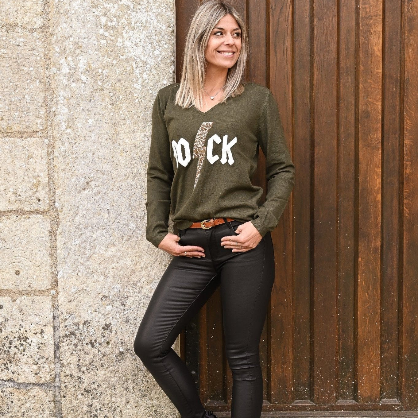 Pantalon skinny enduit noir - La Boutique de Lydie 34