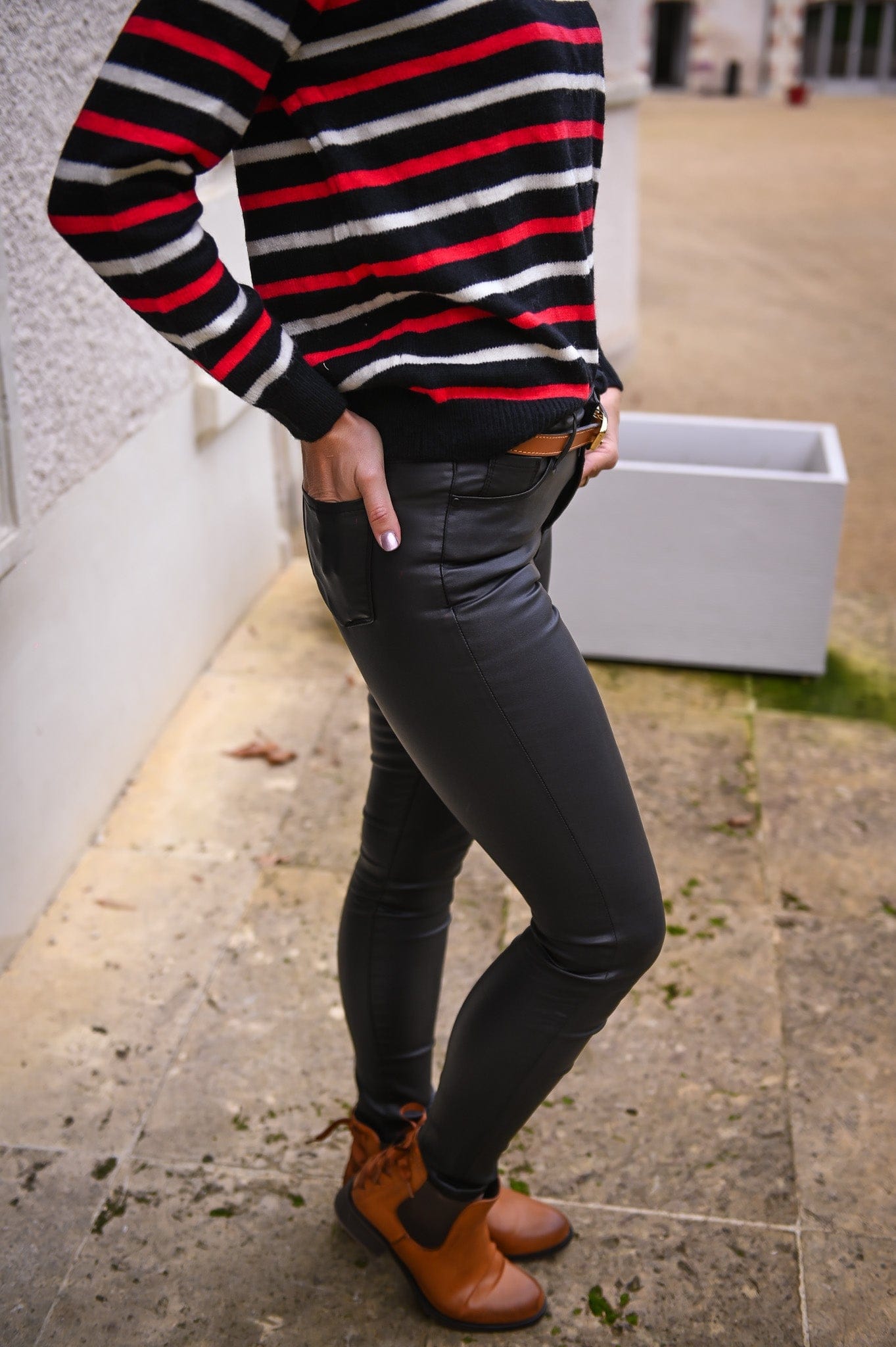 Pantalon skinny enduit noir - La Boutique de Lydie 34