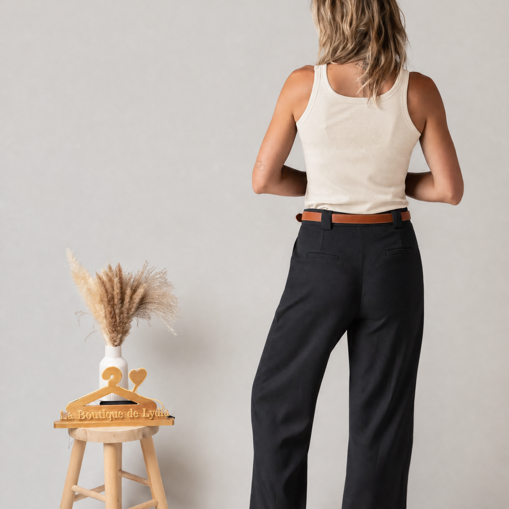 Pantalon de tailleur palazzo noir