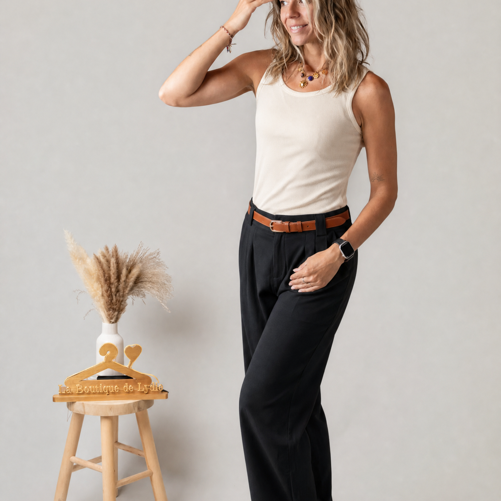 Pantalon de tailleur palazzo noir
