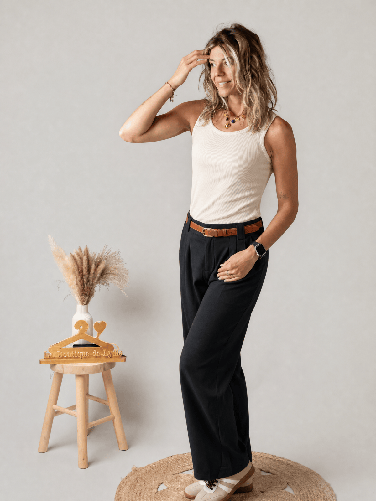 Pantalon de tailleur palazzo noir