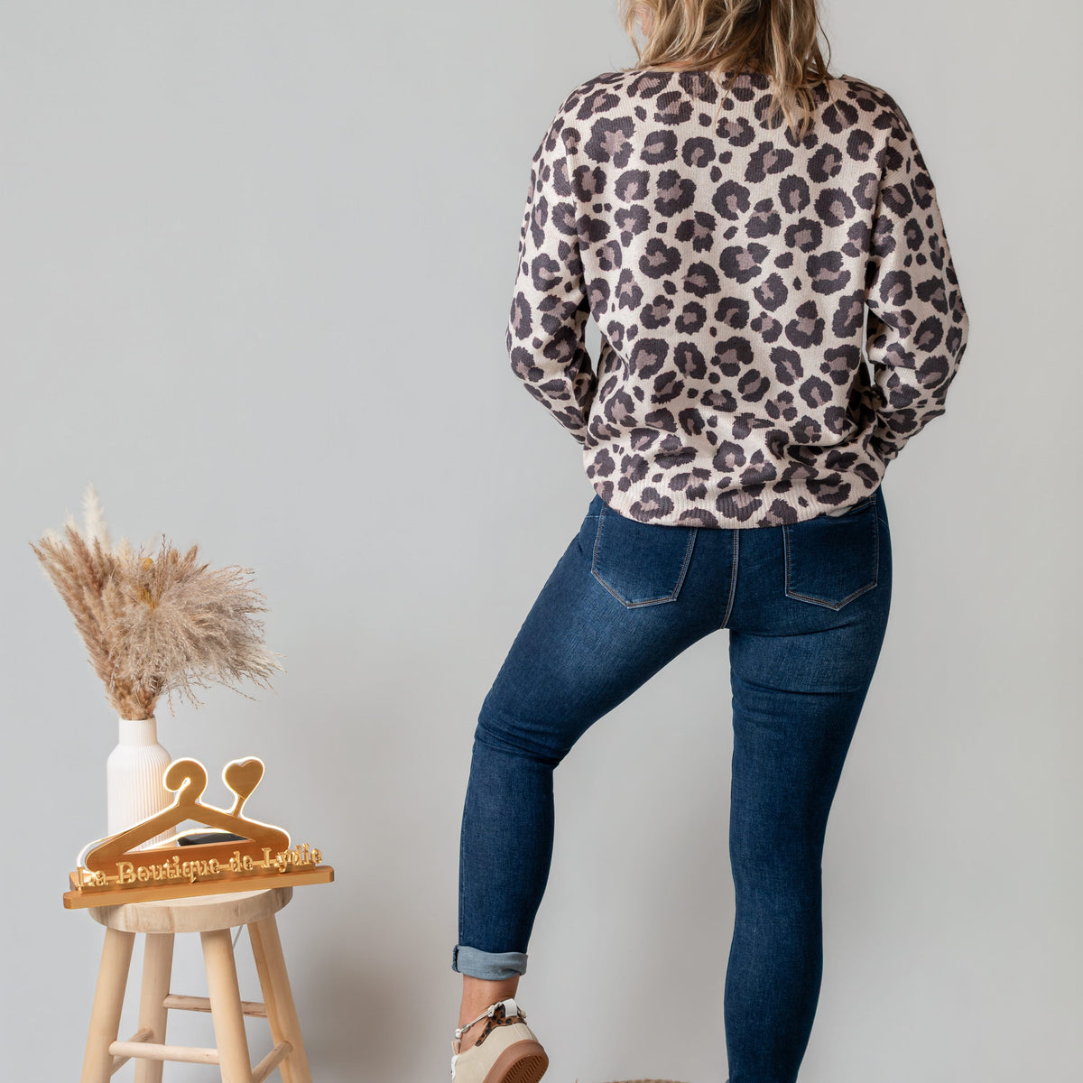 Pull Fin Léopard Pailleté Lurex