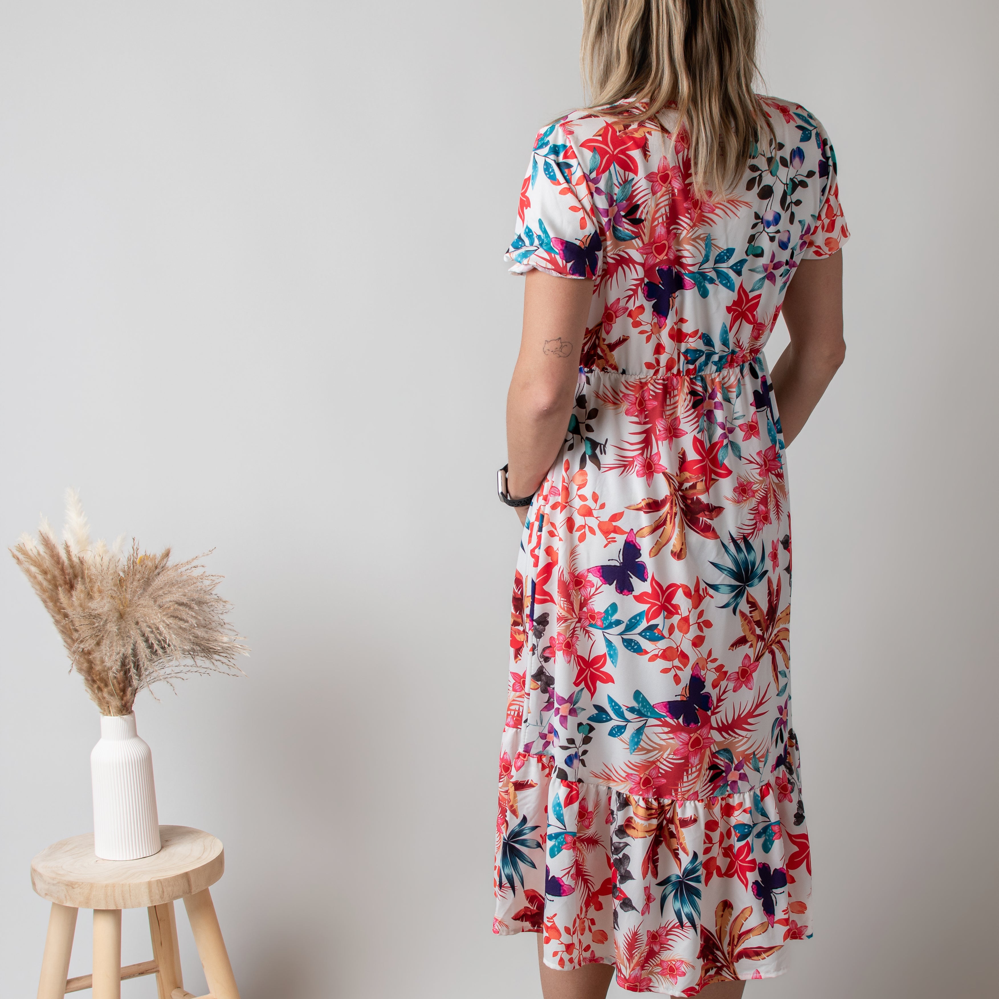 Robe Mi-Longue Fleurie