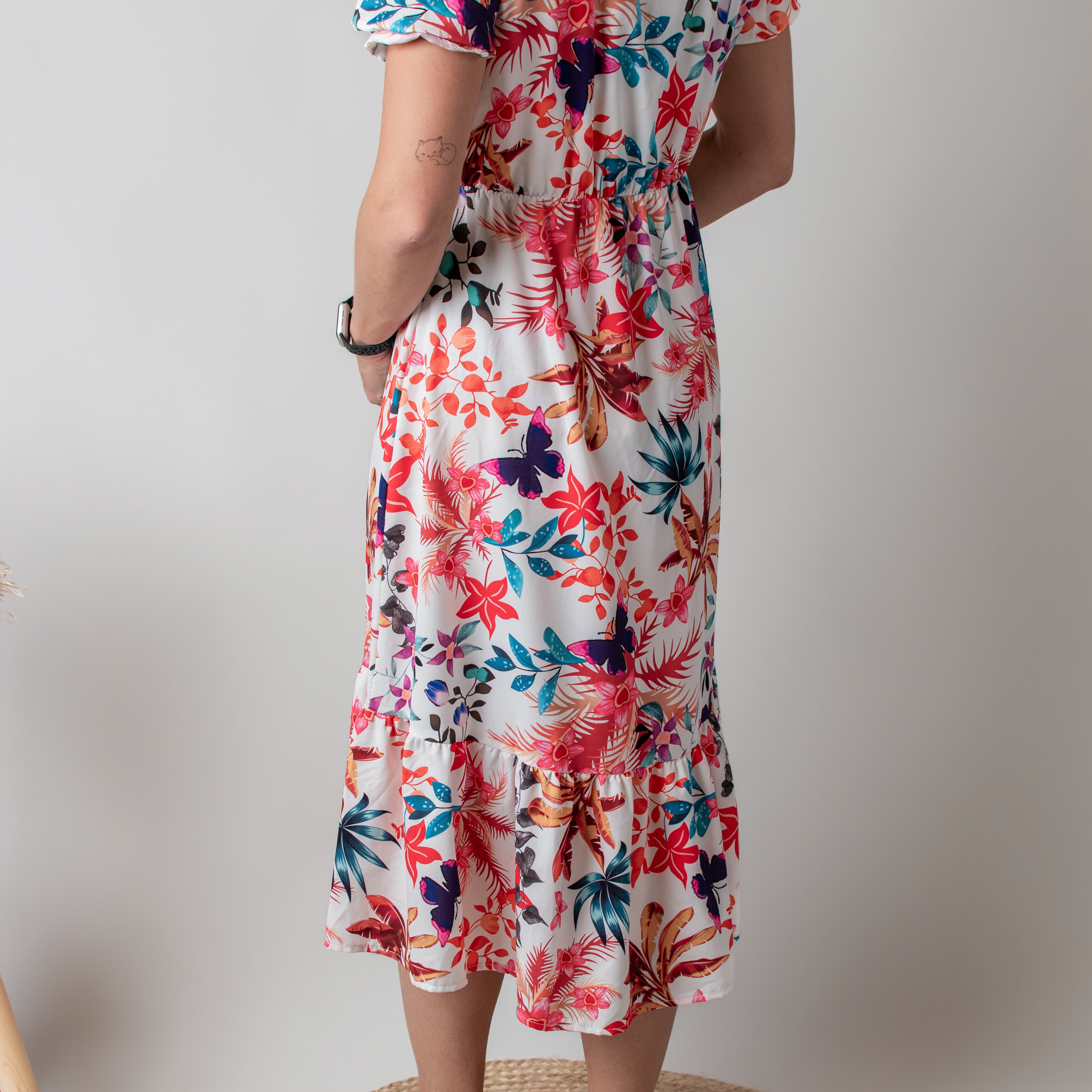 Robe Mi-Longue Fleurie