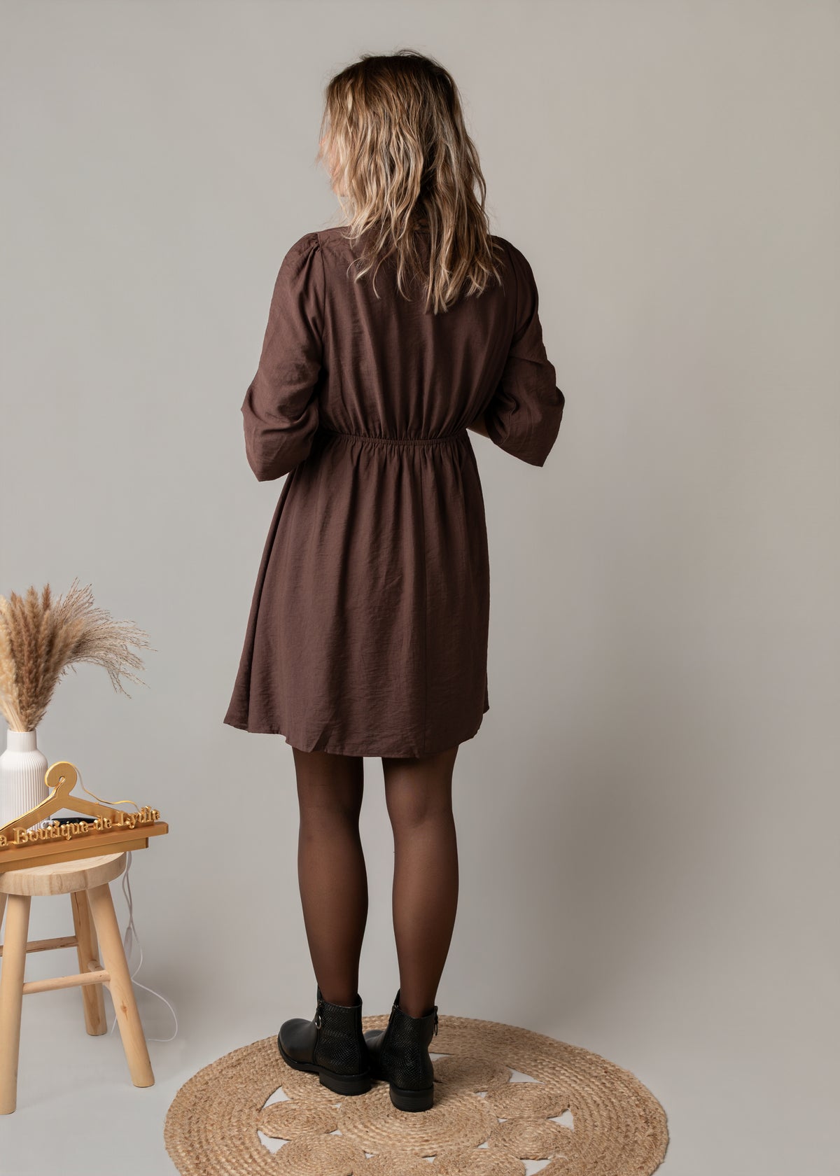 Robe courte chocolat hiver