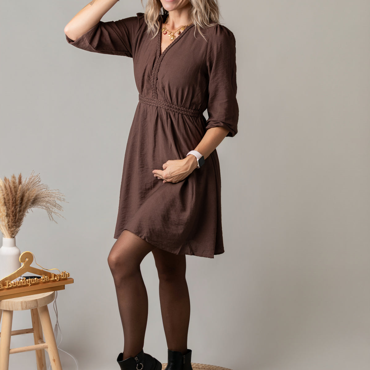Robe courte chocolat