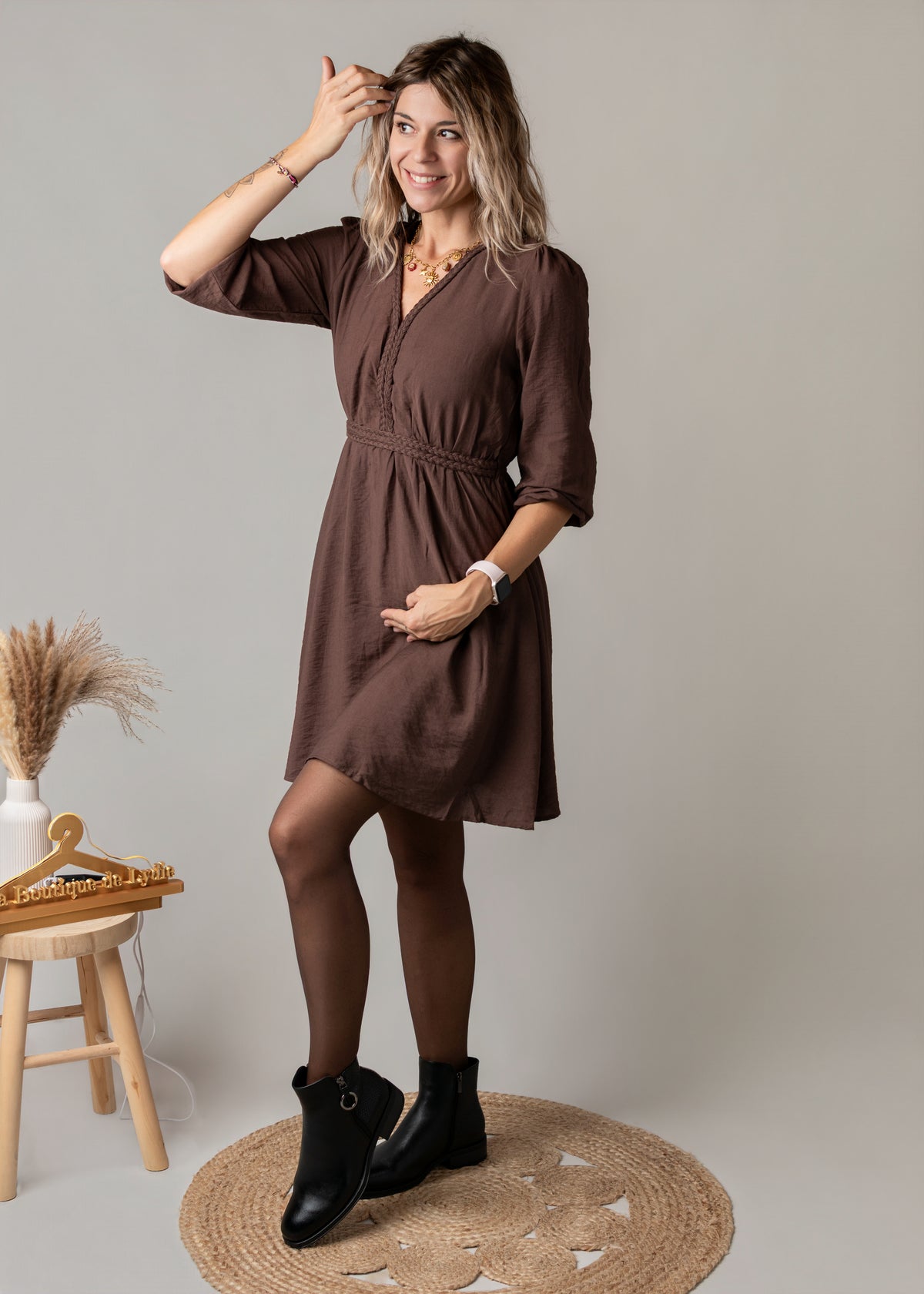 Robe courte chocolat