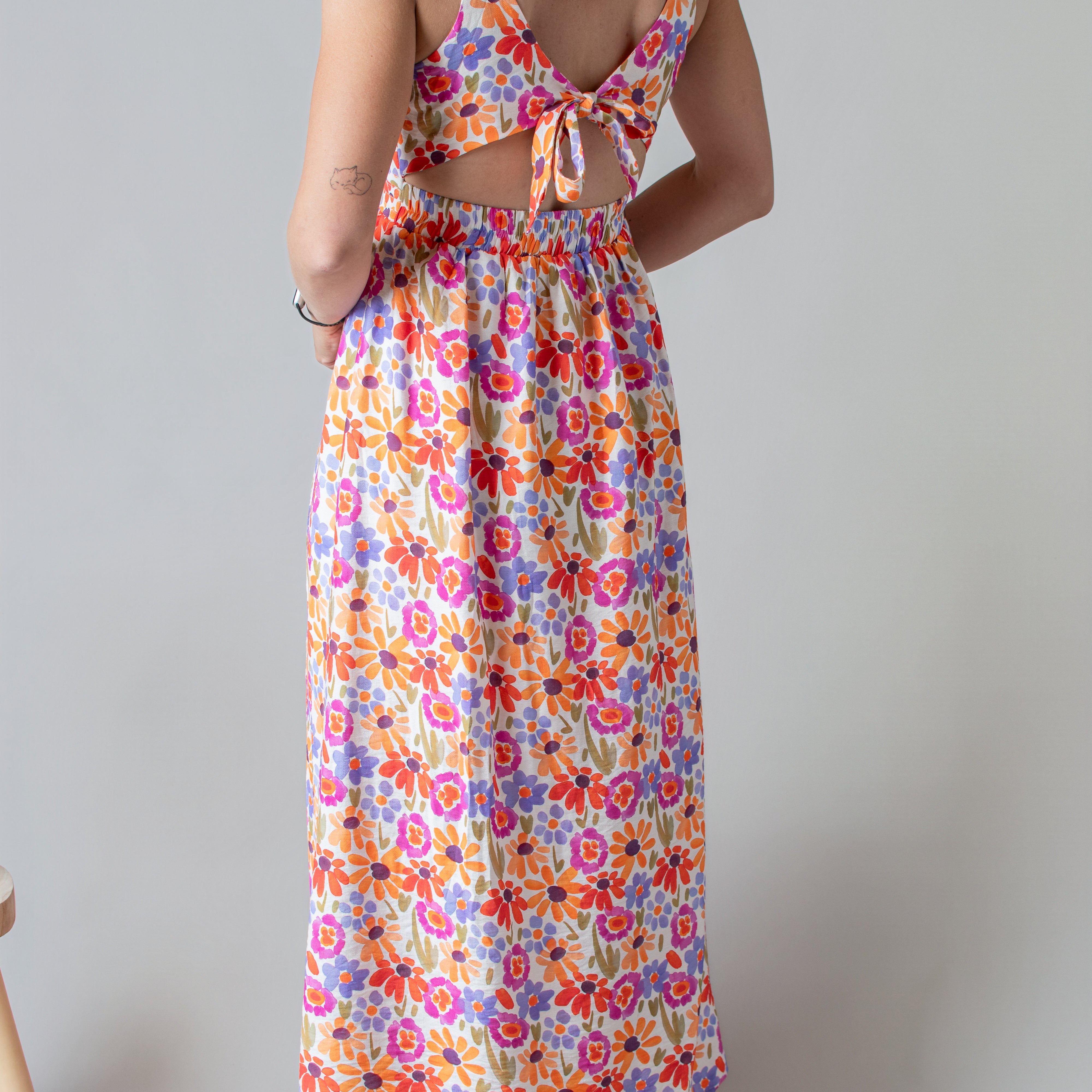 Robe Longue Fleurie Dos Nu