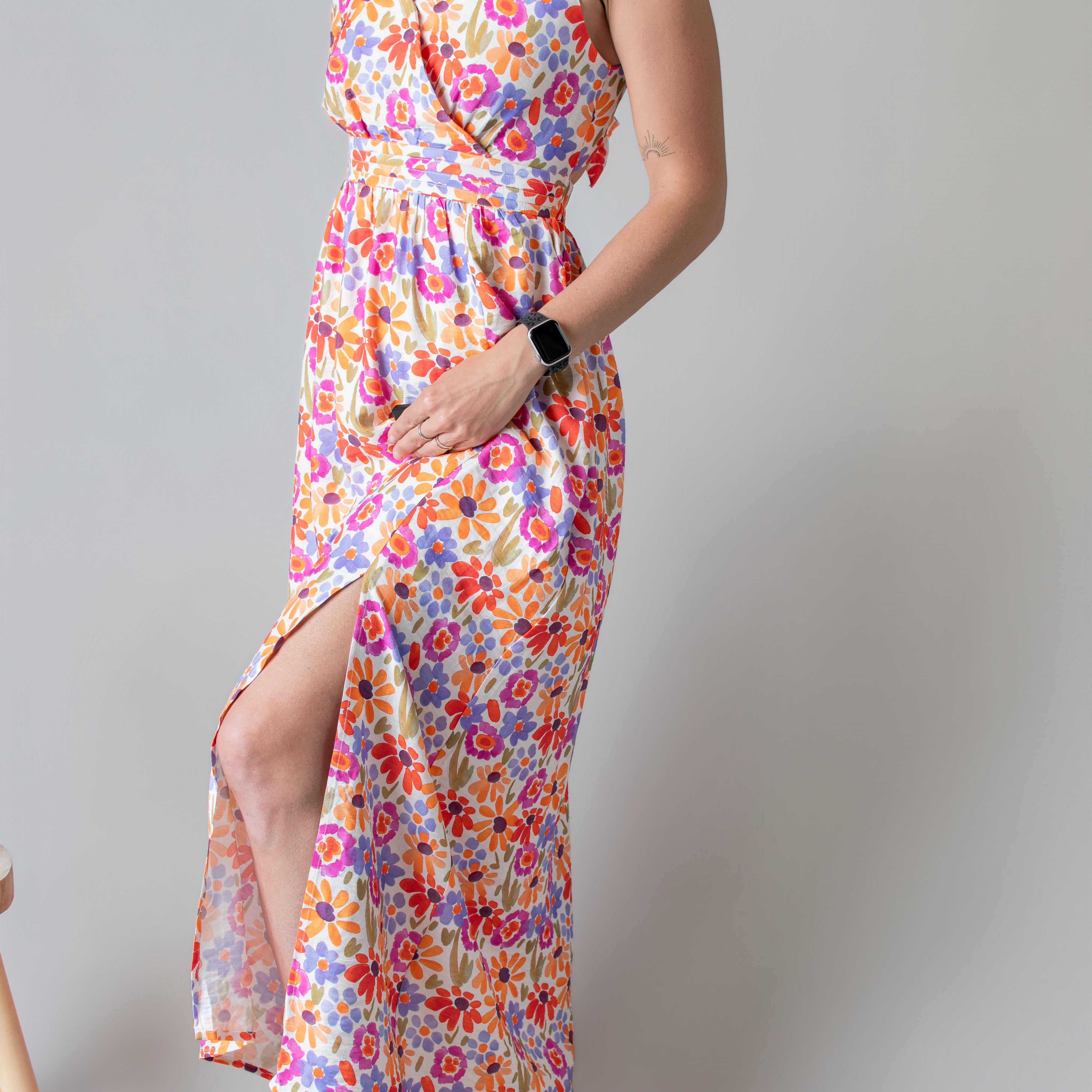 Robe Longue Fleurie Dos Nu