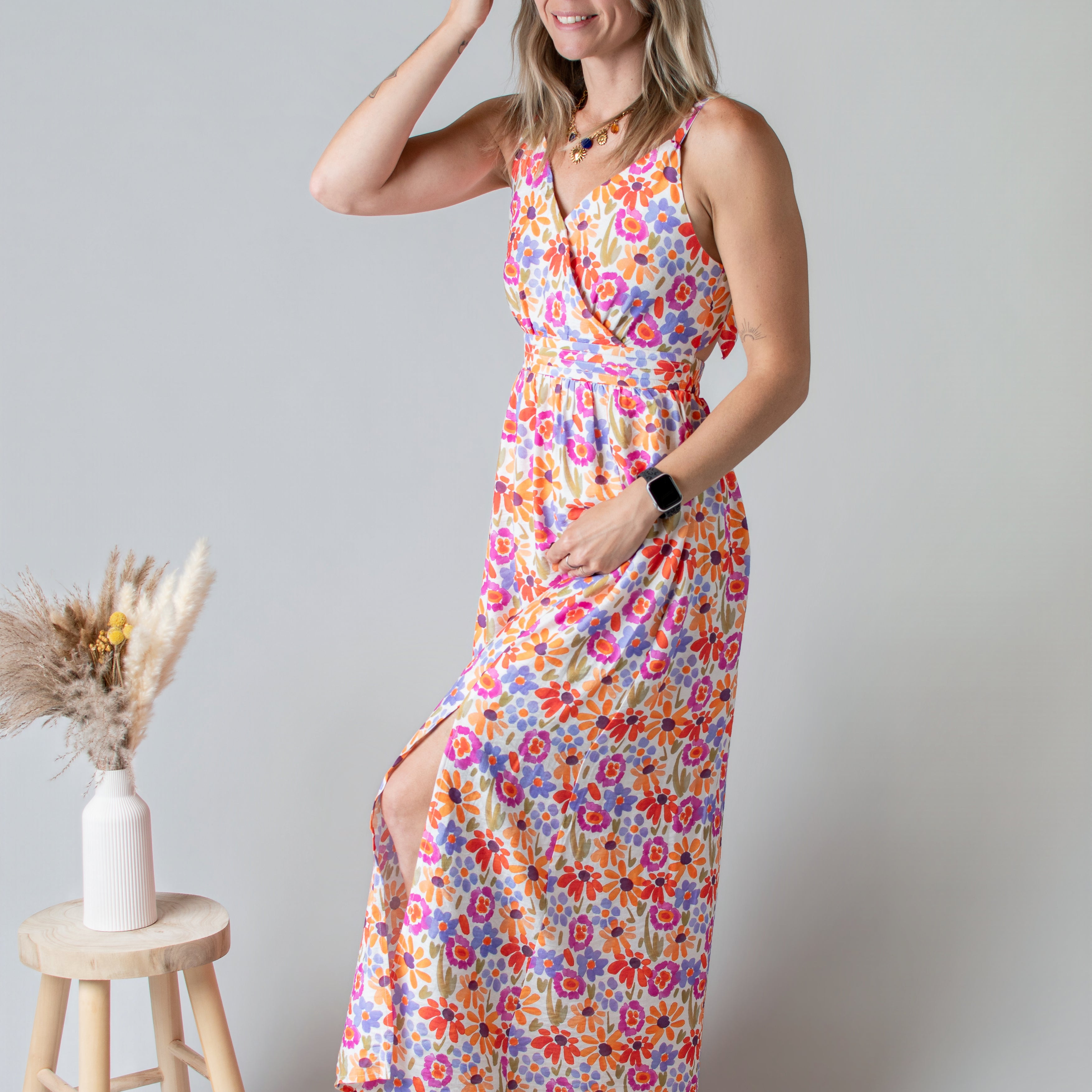 Robe Longue Fleurie Dos Nu la boutique de Lydie
