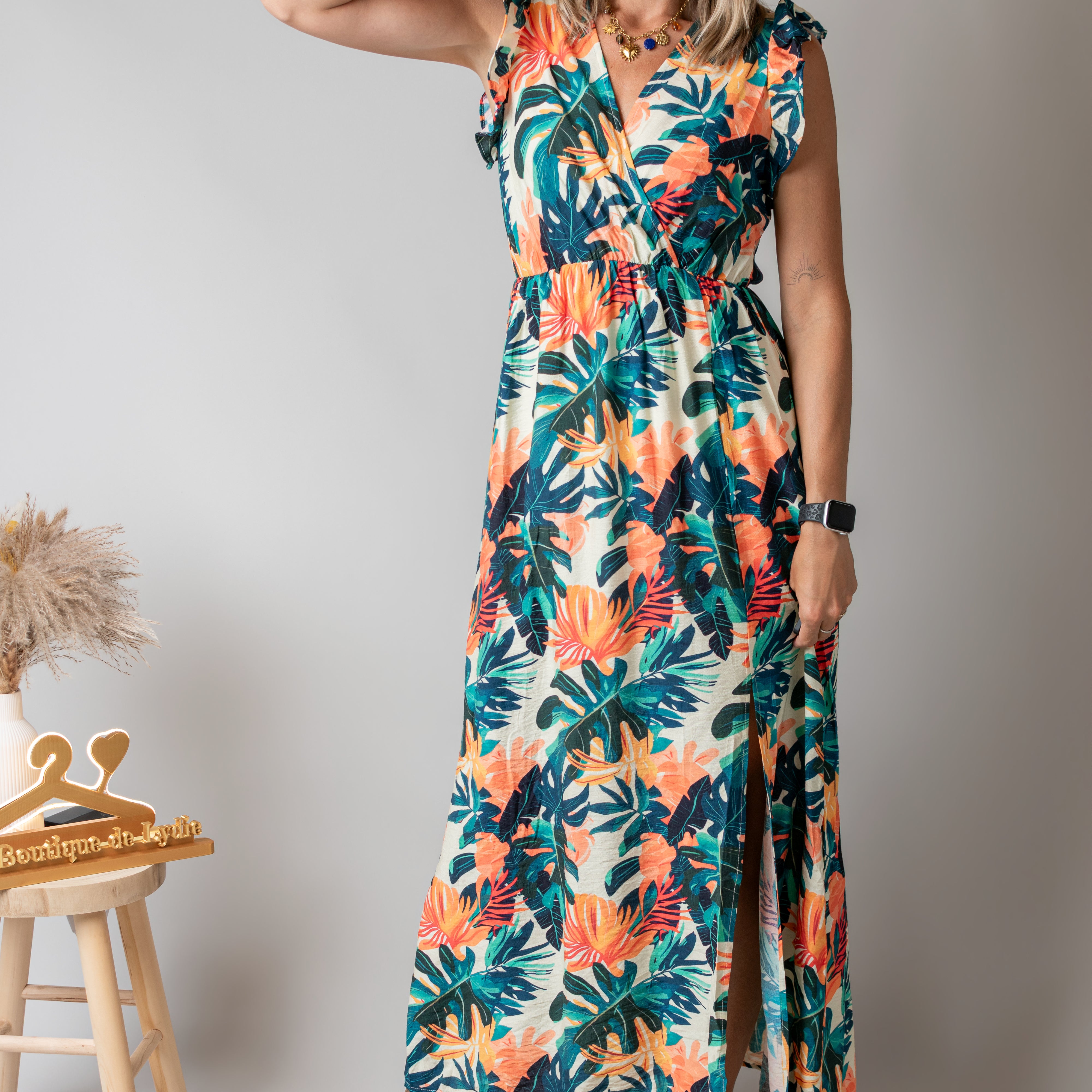 Robe longue bohème tropicale