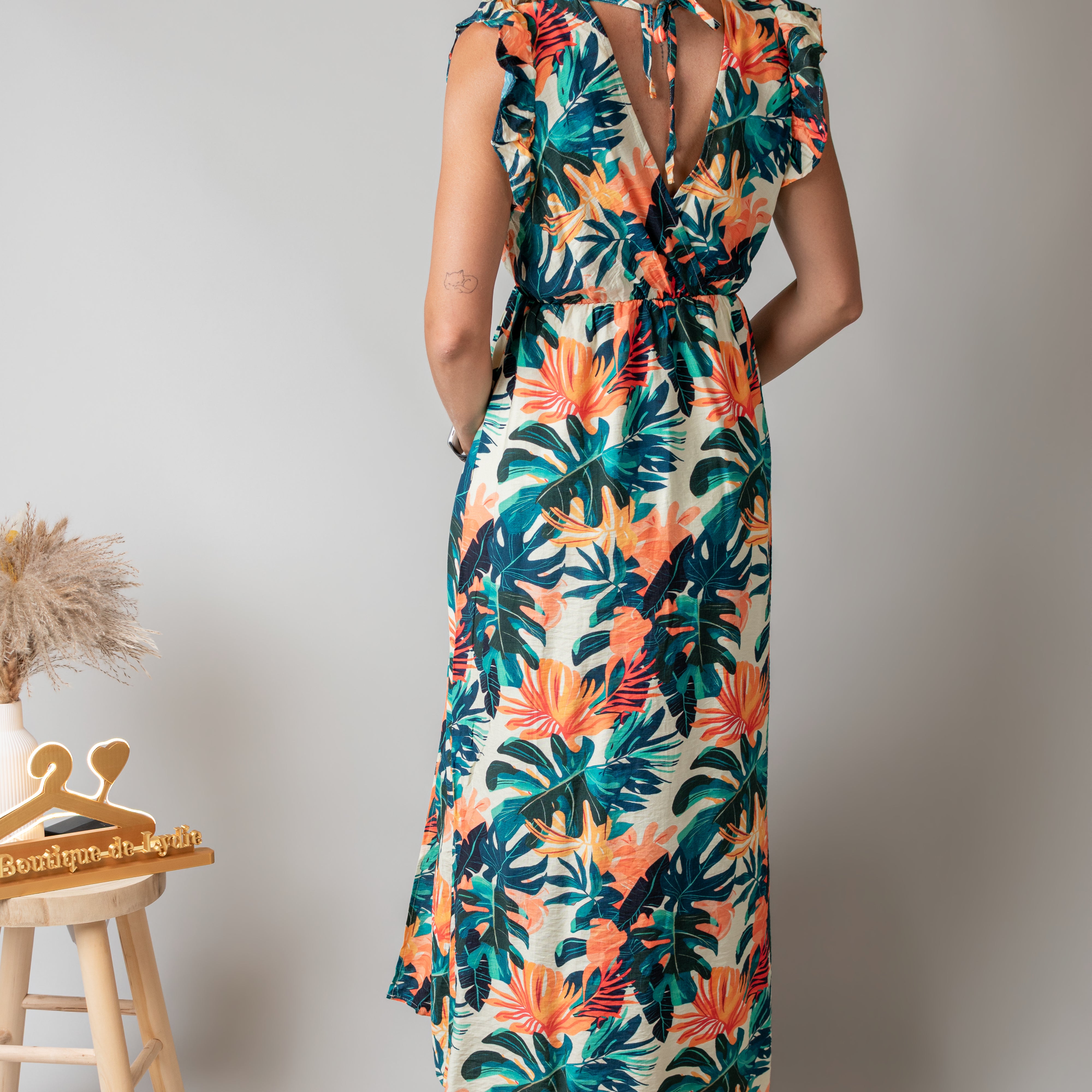 Robe longue bohème tropicale