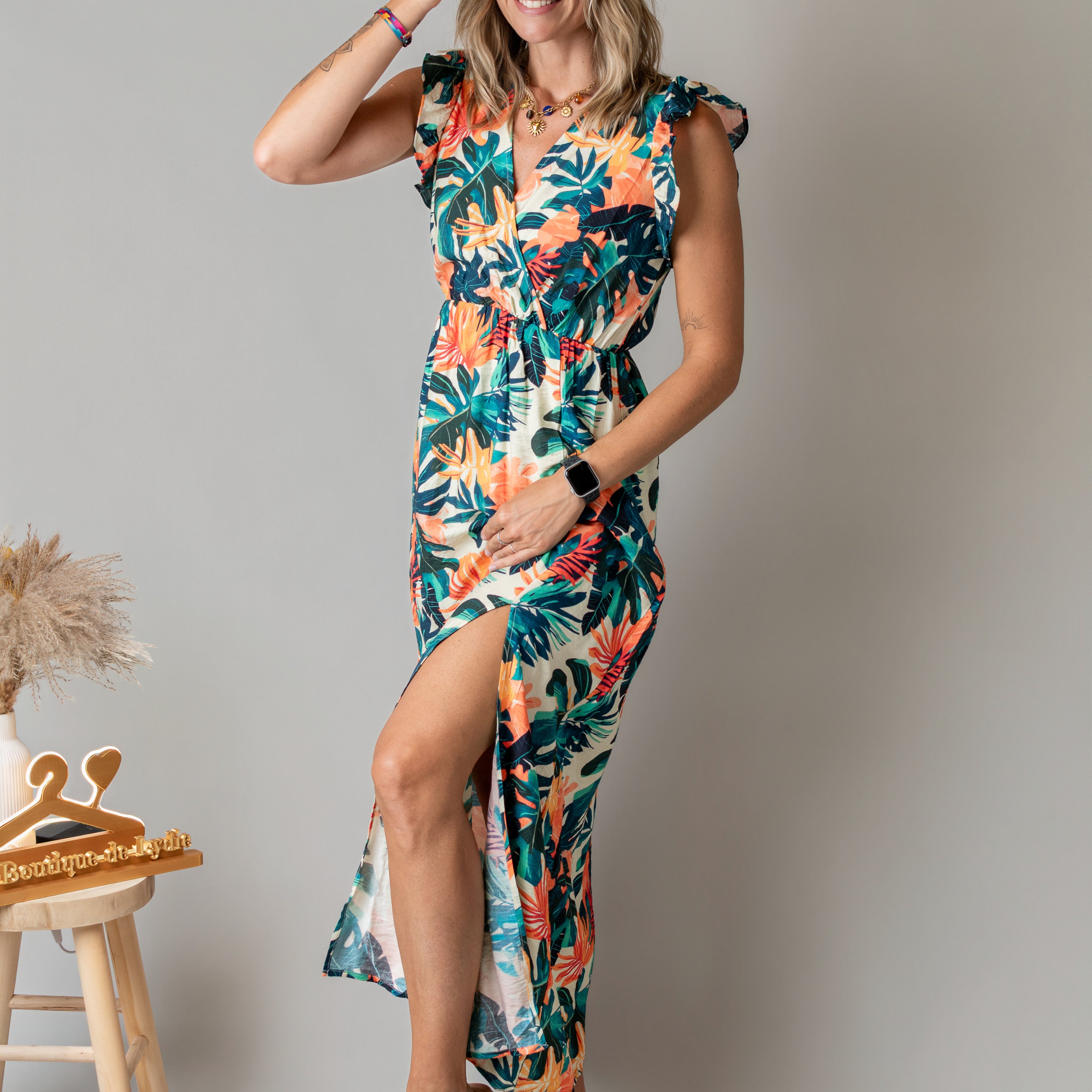 Robe longue bohème tropicale femme la boutique de lydie