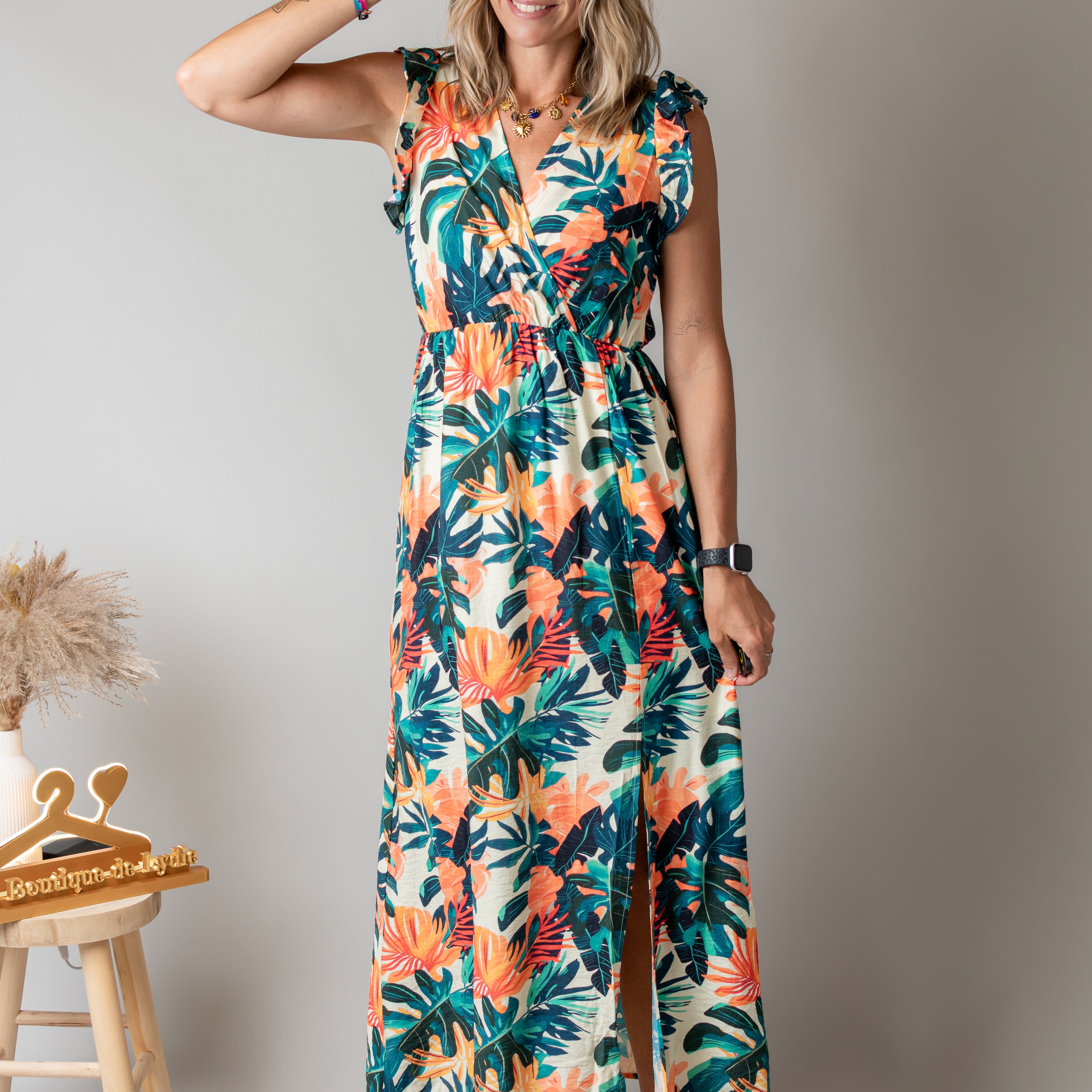Robe longue bohème tropicale