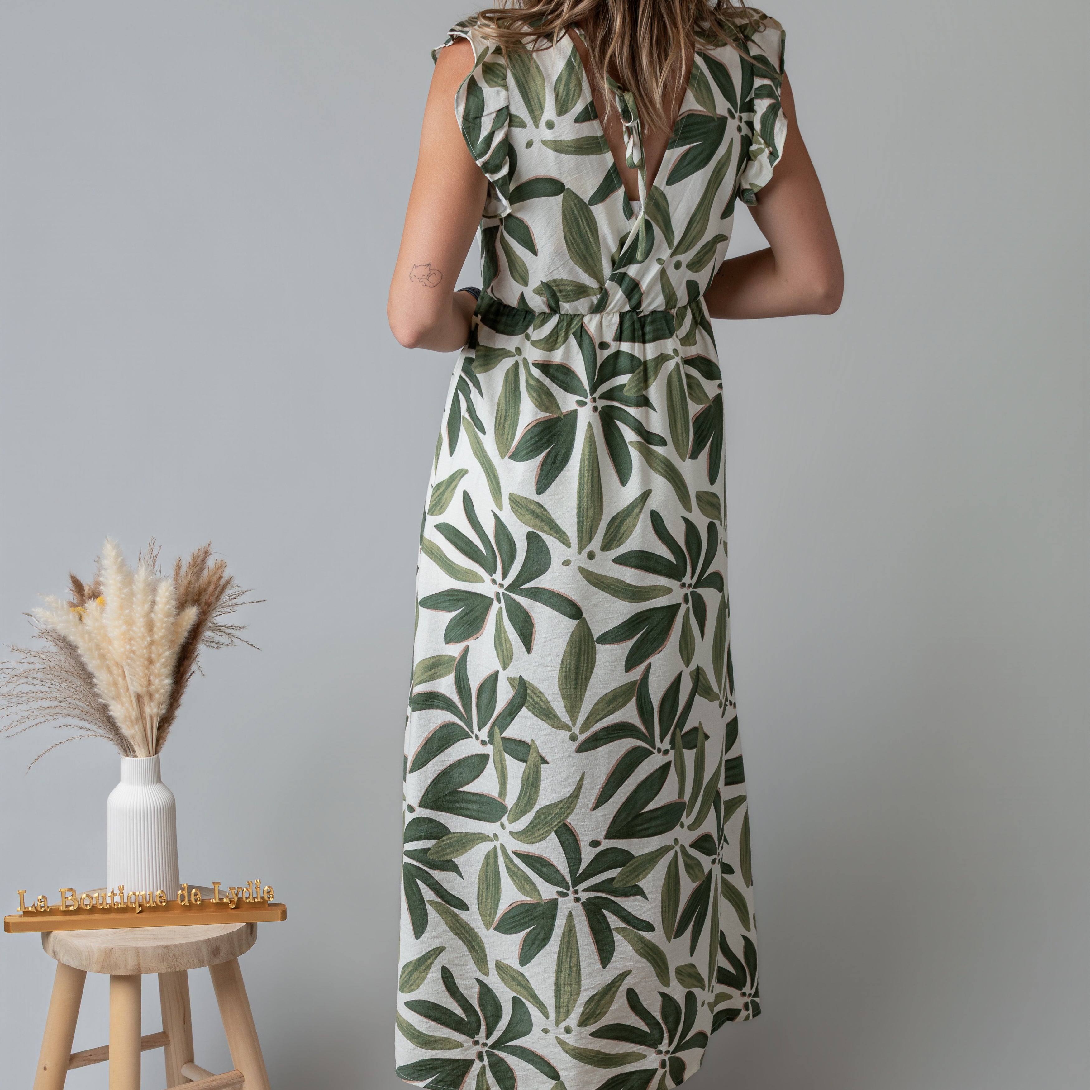 Robe Longue Tropicale vert