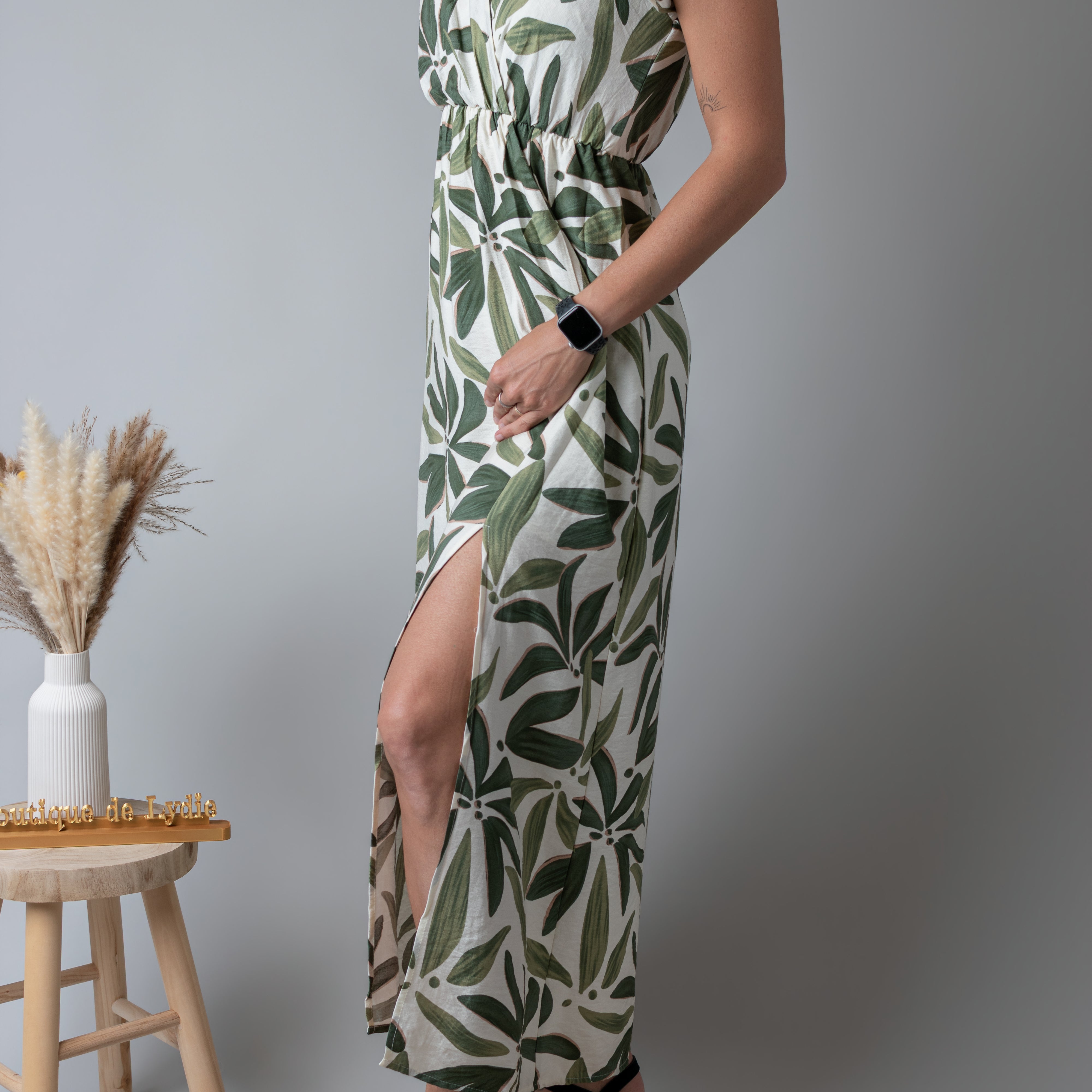 Robe Longue Tropicale vert