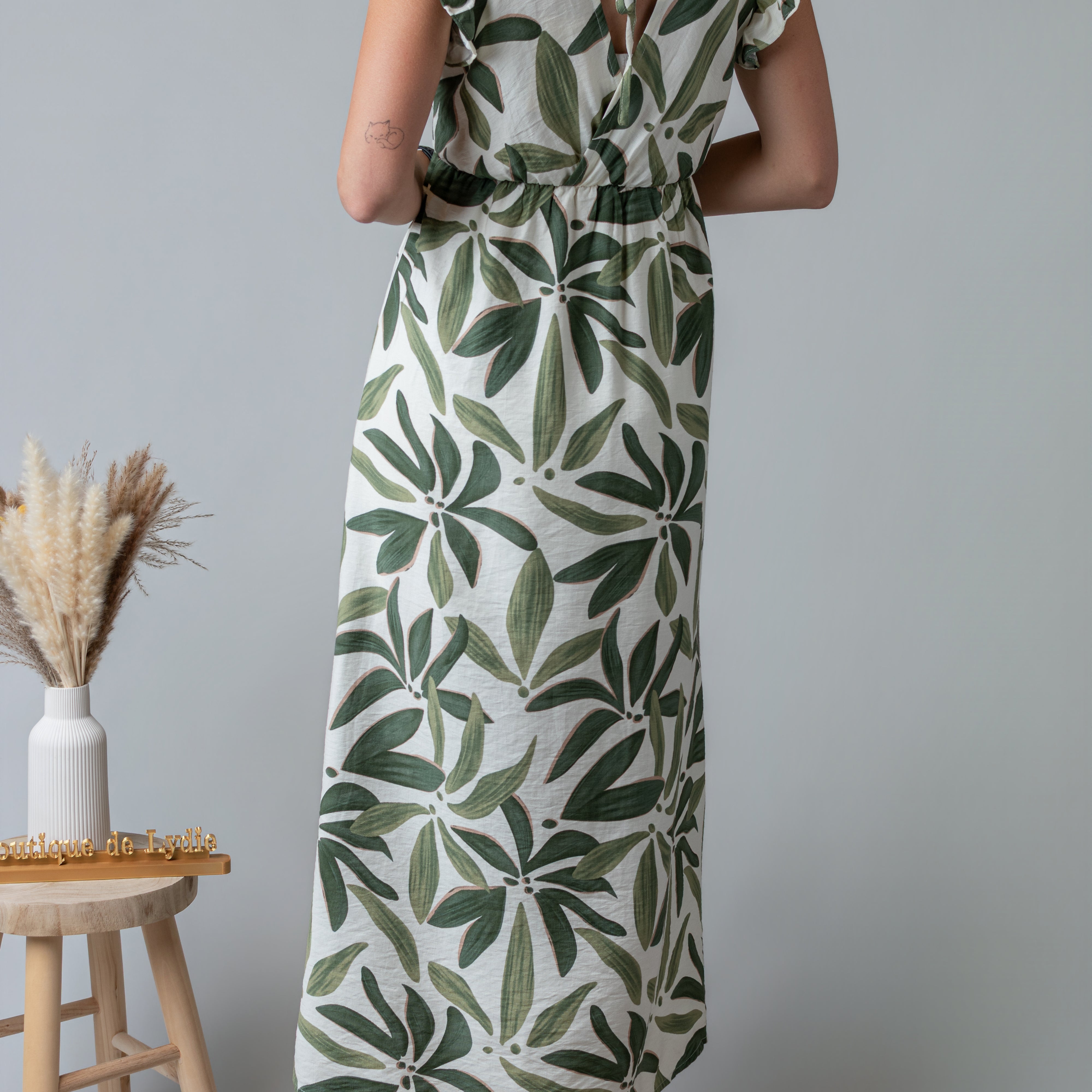 Robe Longue Tropicale vert