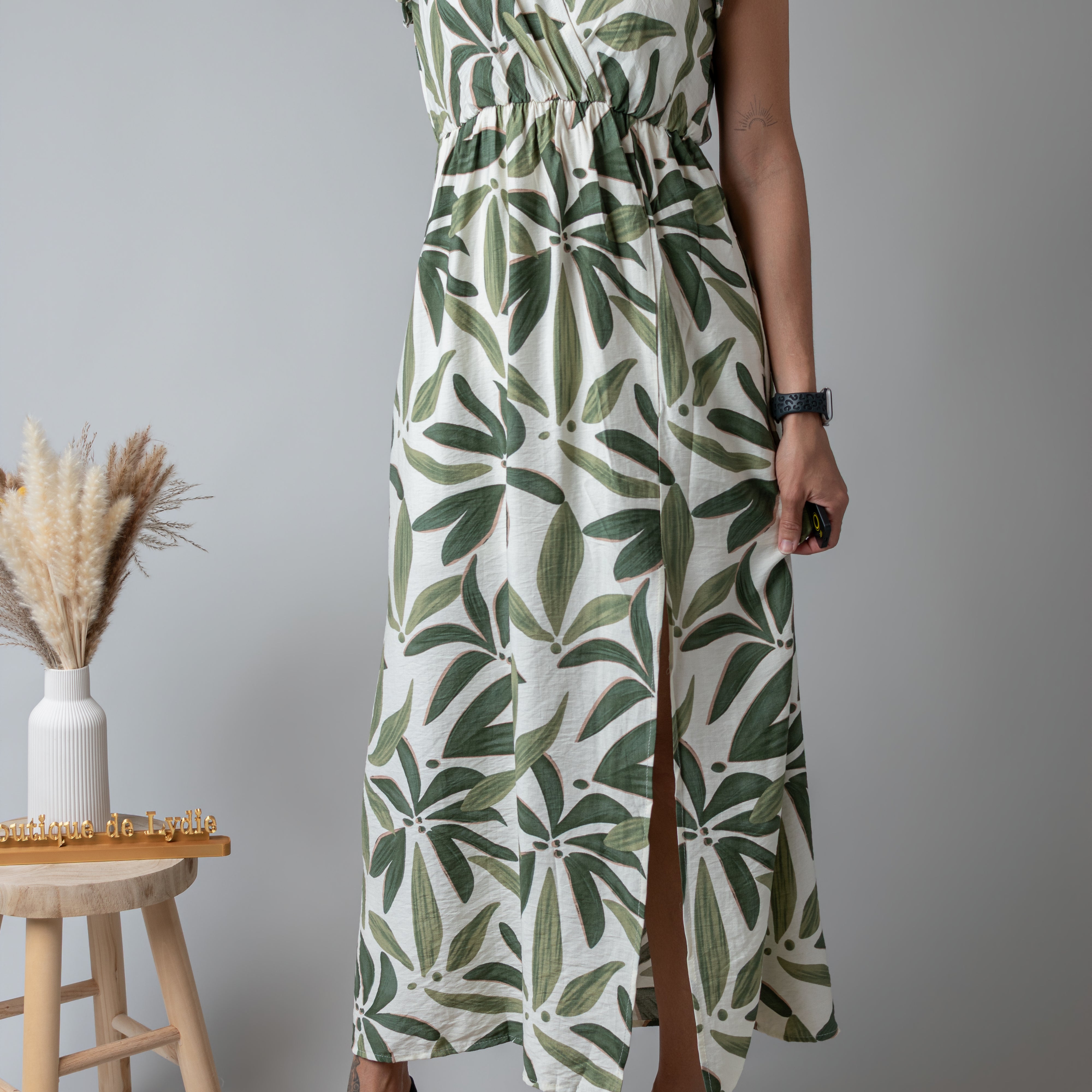 Robe Longue Tropicale vert