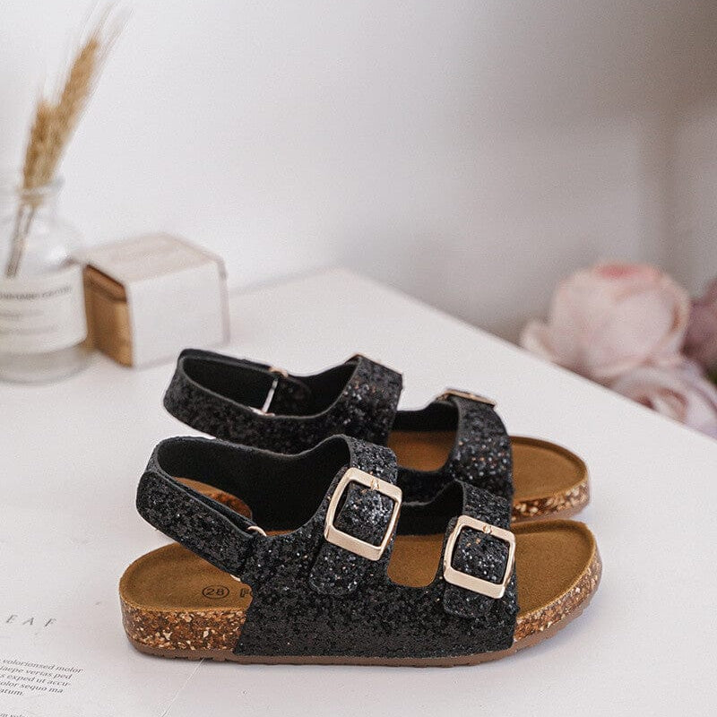 Sandale noires pailleté enfant la boutique de lydie