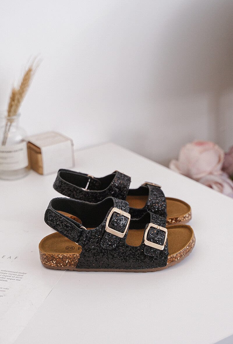 Sandale noires pailleté enfant la boutique de lydie