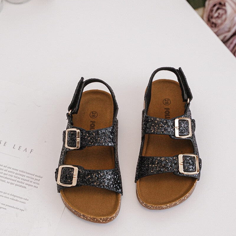 Sandale noires pailleté enfant